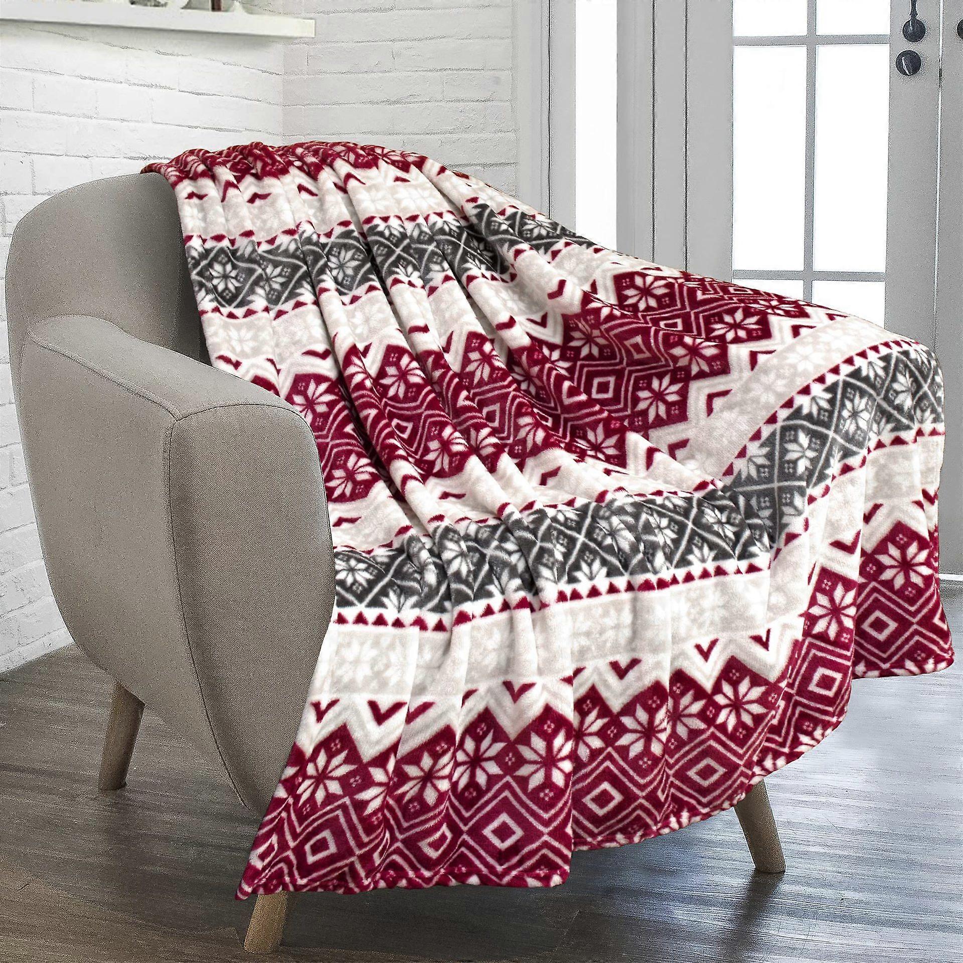 Christmas Snowflake Pattern Multi-Colored Blanket, Soft And Comfortable Flannel Home Blanket, Warm Throw, Baby Blanket-130x150cm