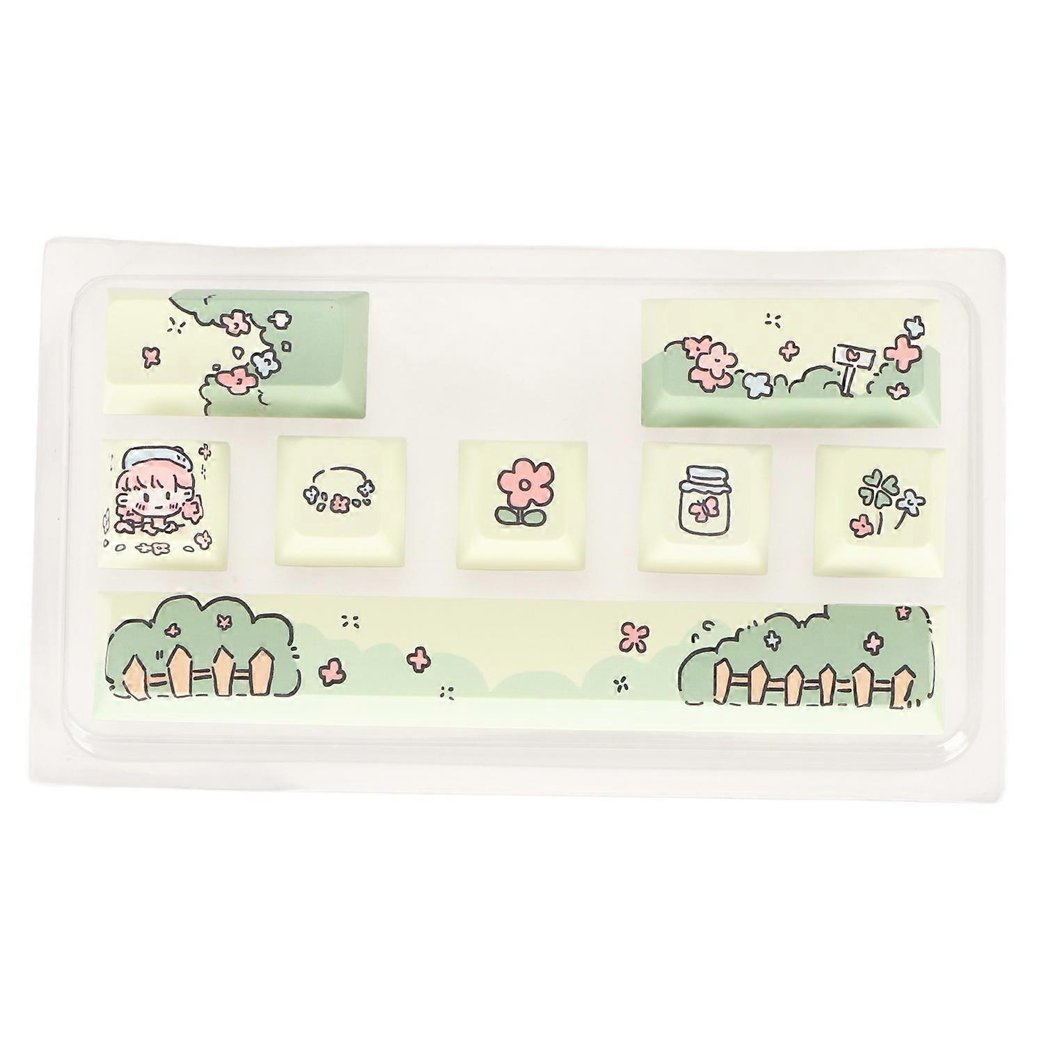 8 Keys Keyboard Keycaps Fadeless PBT Dye Sublimation Process Keycaps Cute DIY Mechanical Keycaps for