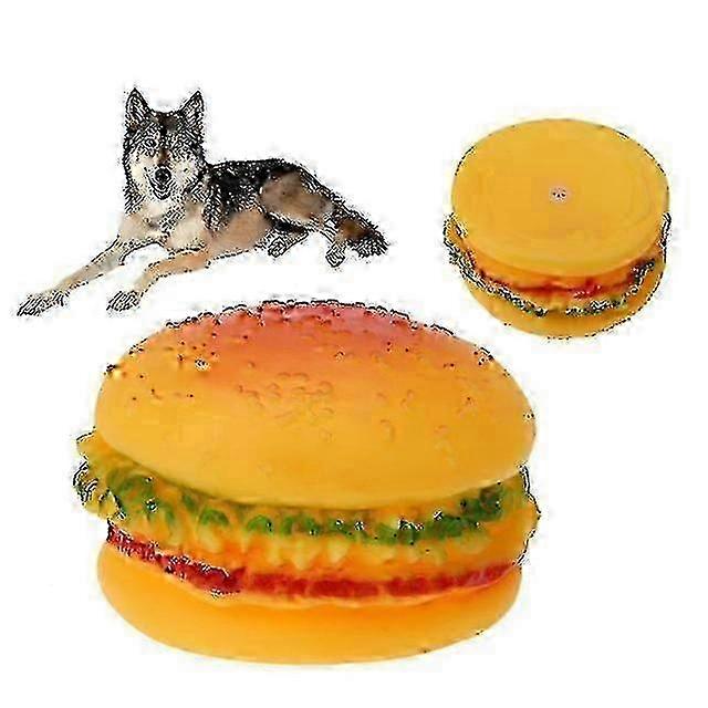 e Pet Dog Toys Hamburger Shaped Sound Squeak Chew Toy For Small Large Dog Cat Training Playing Chewing
