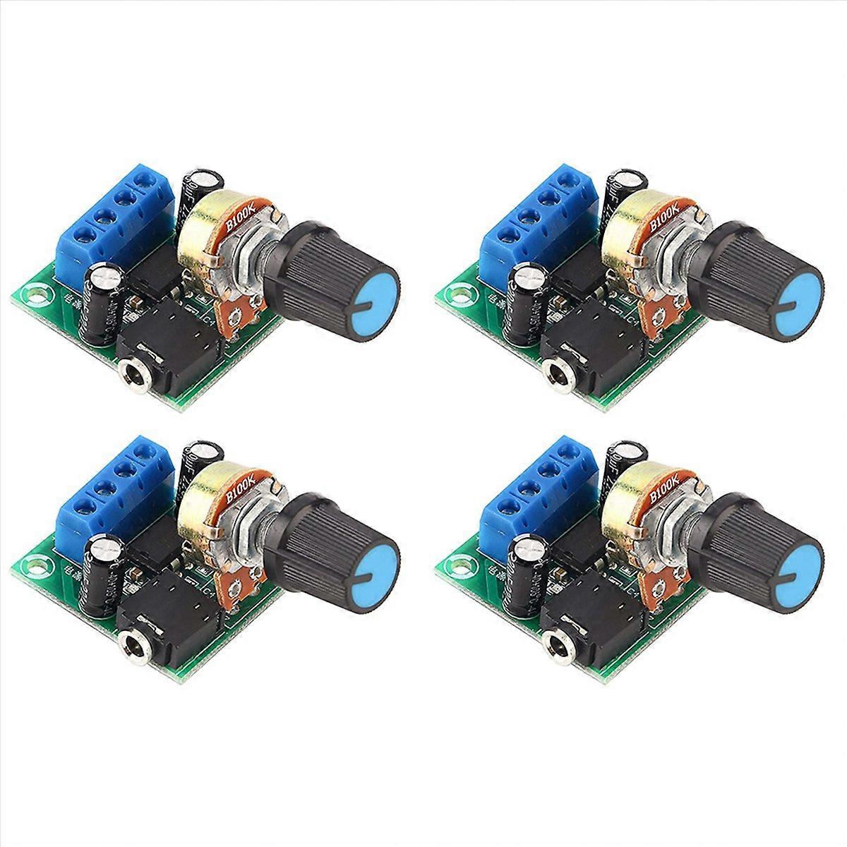 4X LM386 Super Mini Amplifier Board, 3V-12V, 0.5W-10W Speaker Low Noise Power Consumption, for Speak