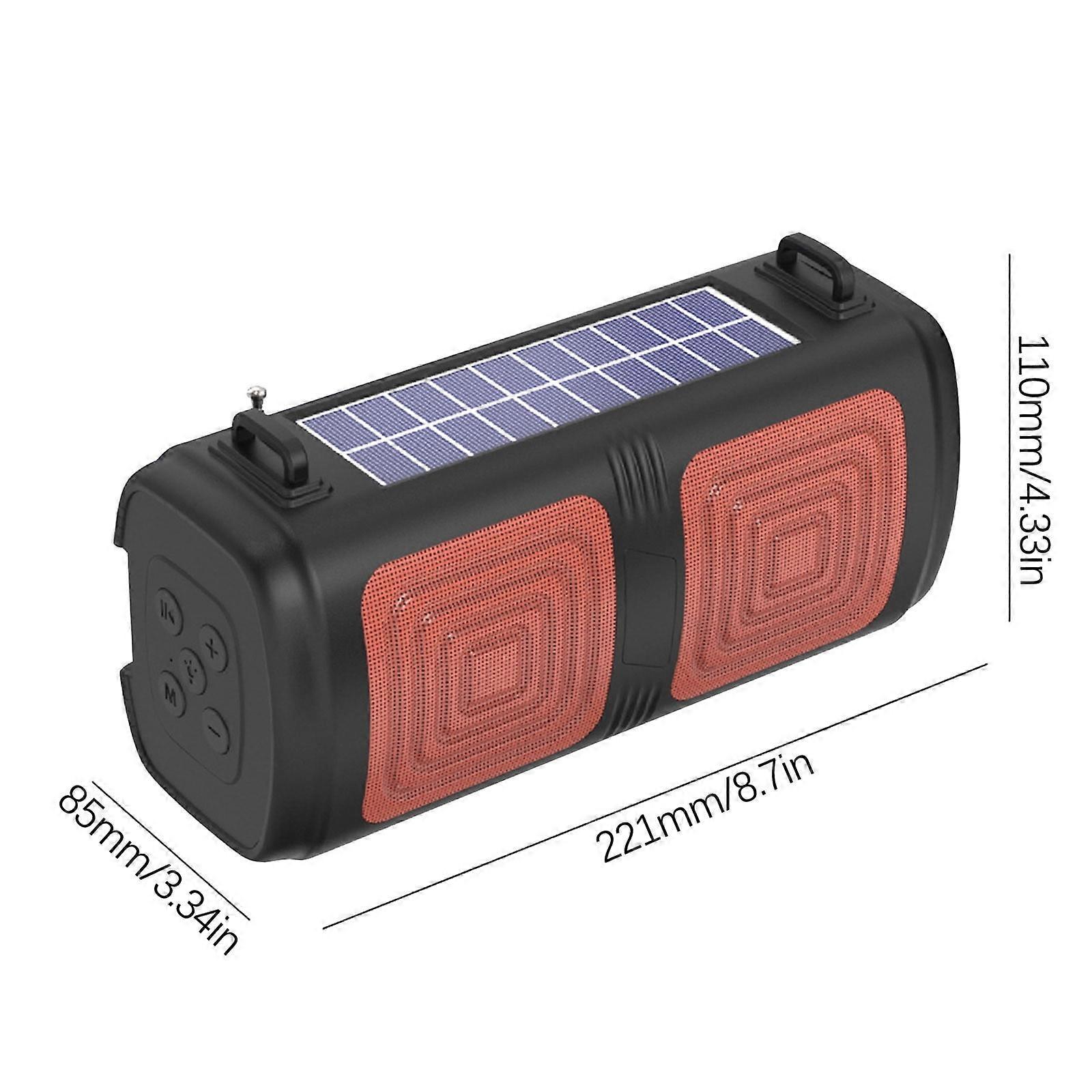 Fnyoxu Outdoor Wireless Bluetooth Speaker,New Solar Powered Charging Dual Flashlight Subwoofer,Impact Card Insertion,USB Flash Drive,Mini Speaker