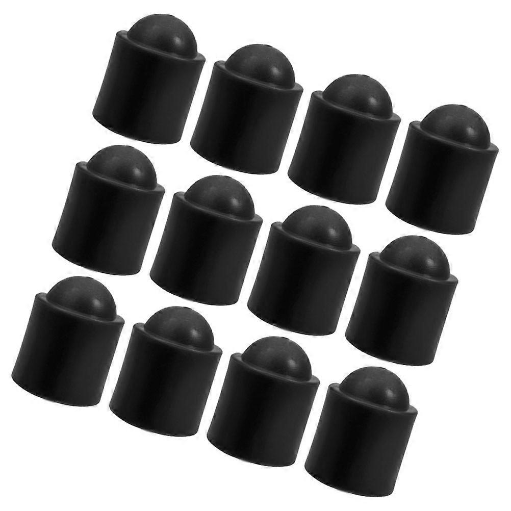 Pool Cues End Covers Black Rubber for Protection 12Pcs