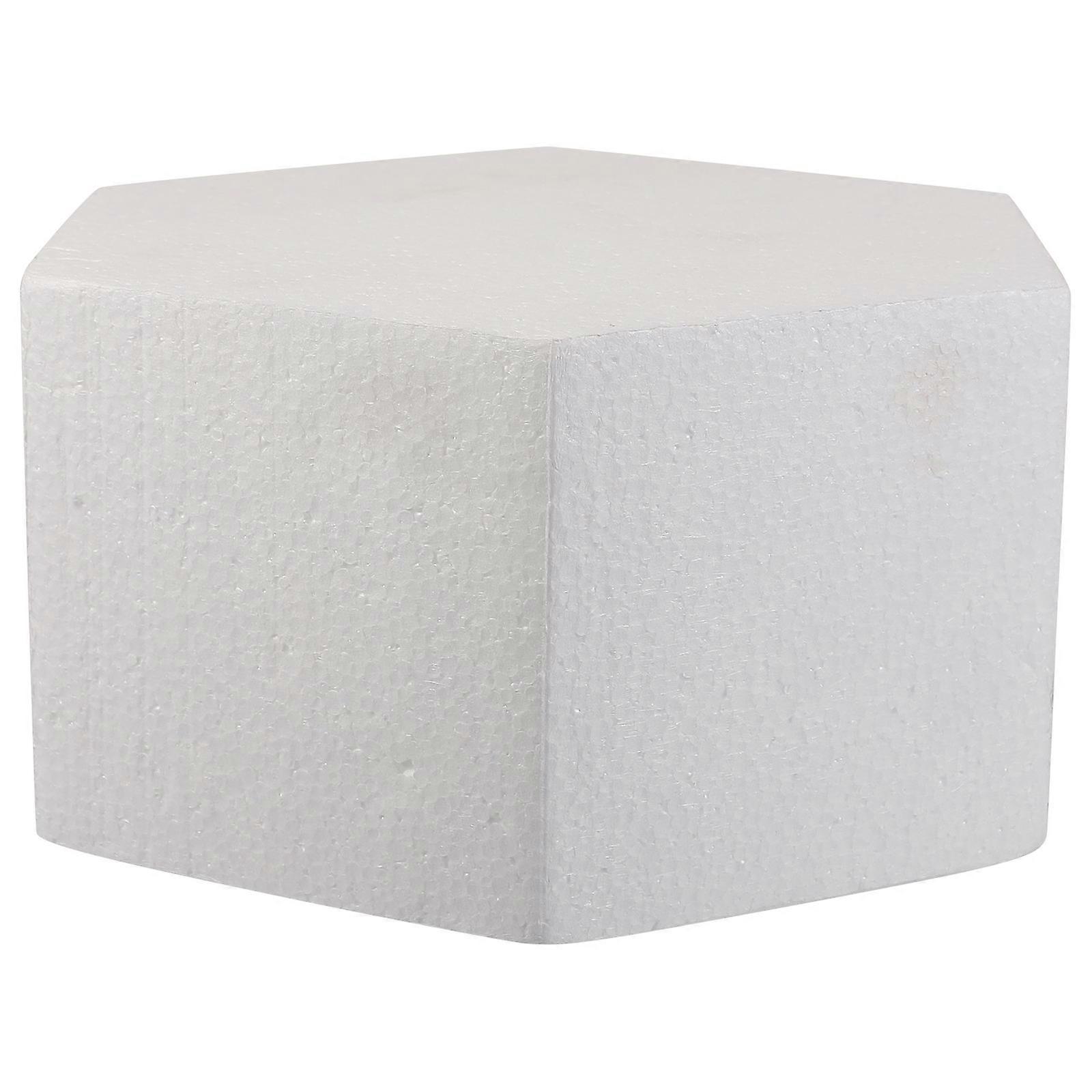 Hexagon Cake Dummy Model Practicing Decorating Ideal For Party Favors With White Color And Lightweight Design 17.50X17.50X10.00CM 1Pack