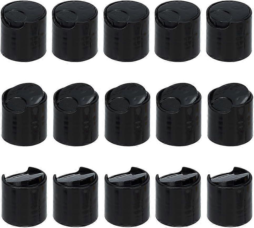 50Pcs Black Plastic Disc Top Caps 28/410 Replacement Press Disk Caps for Bottle 27mm Inner Diameter Column Thread Cap for Plastic Bottles Cosmetic Bot