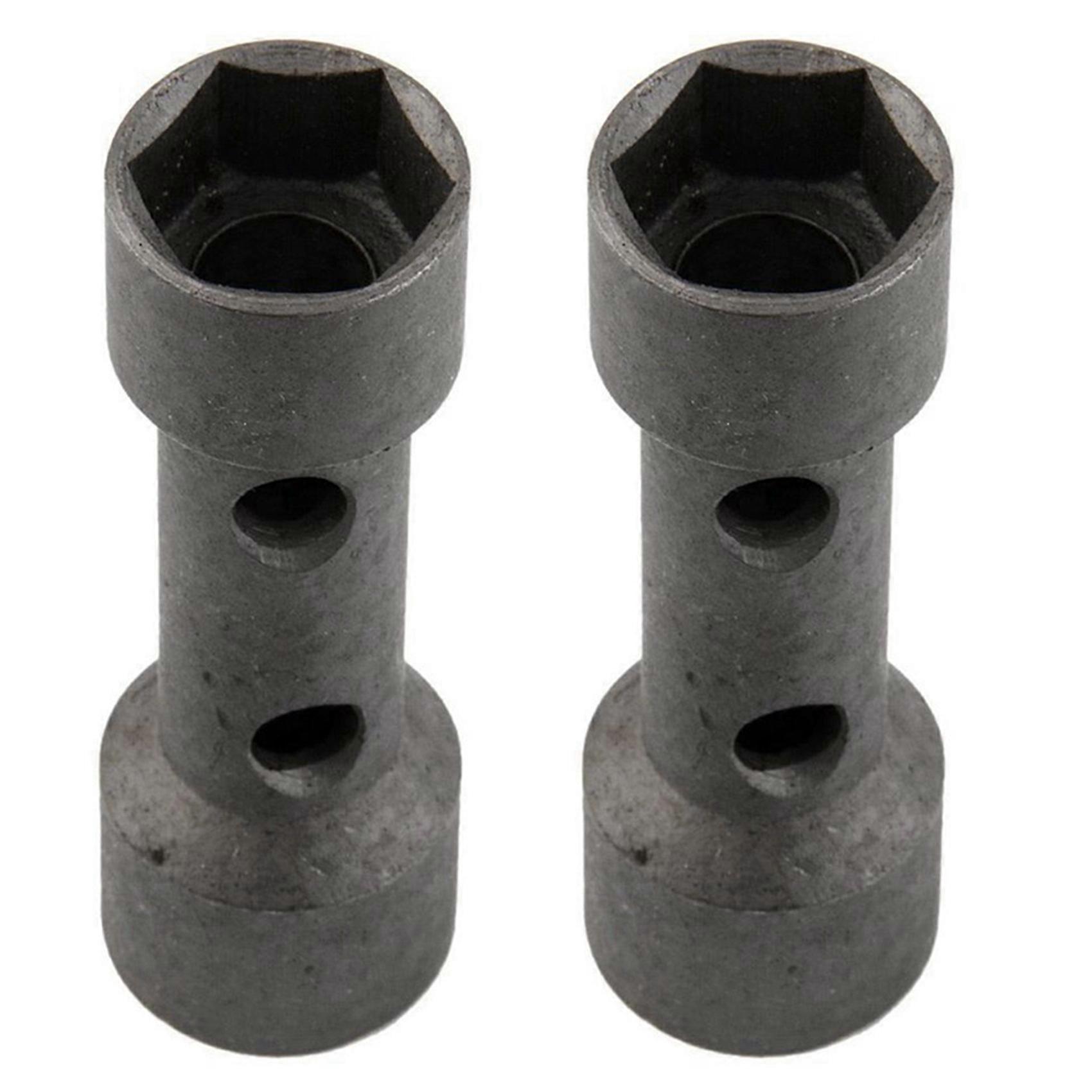 2X Double End Tool Socket Hexagonal Key Box Spark Plug Repair 19mm 21mm Gray