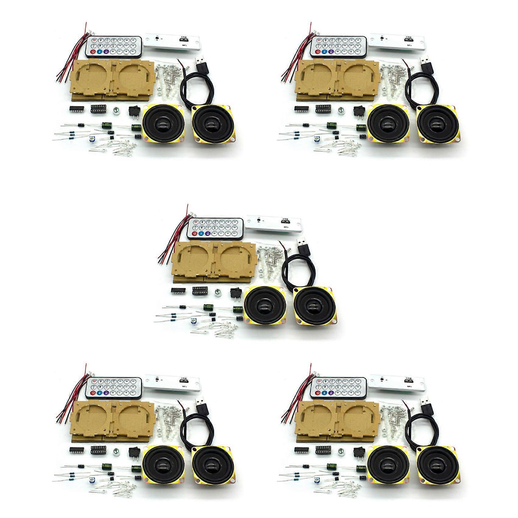 5X DIY Electronic Kit Bluetooth Speaker Electronics DIY Soldering Project Kit Bluetooth Stereo Speaker Support U Disk