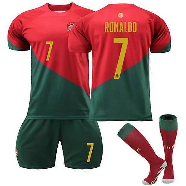 Maillot enfant Ronaldo n° 7 de l'équipe nationale du Portugal 2022-23, taille 22 (130-135 cm)