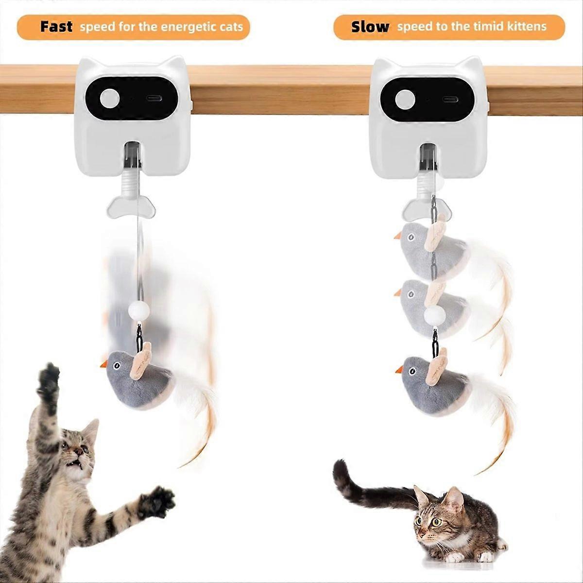 Interactive Plush Cat Toys For Cats Stretchable Rechargeable