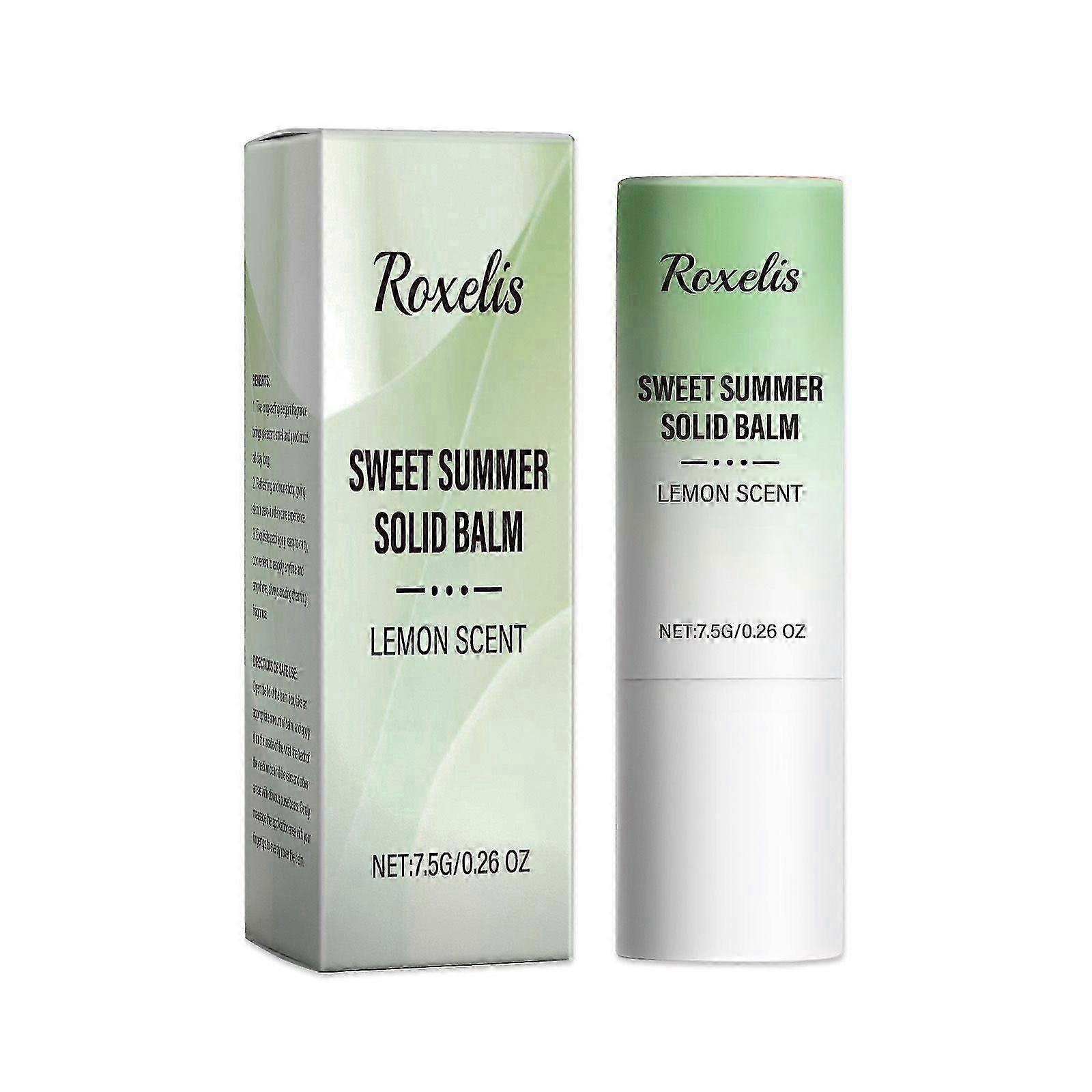 Roxelis Sweet Summer Solid Balm (Lemon) Is Fresh And Elegant, Leaving A Lingering Fragrance And Exuding Charm. It Is A Portable Care Solid Balm