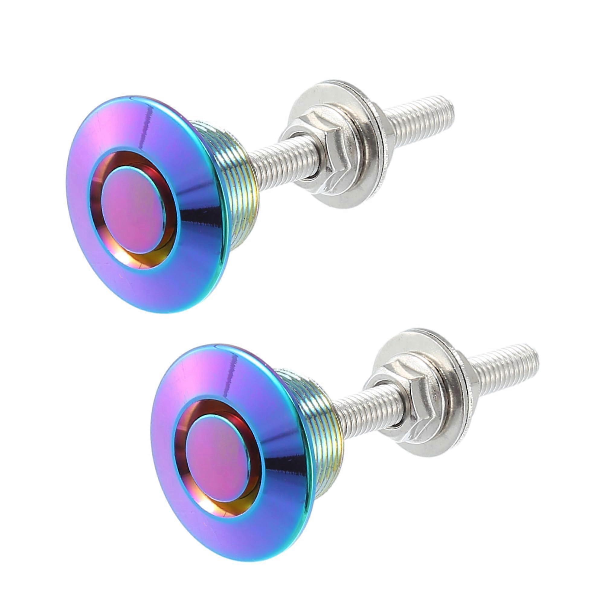 Universal Aluminum Quick Release Hood Latch Push Button Bonnet Lock Pack of 2