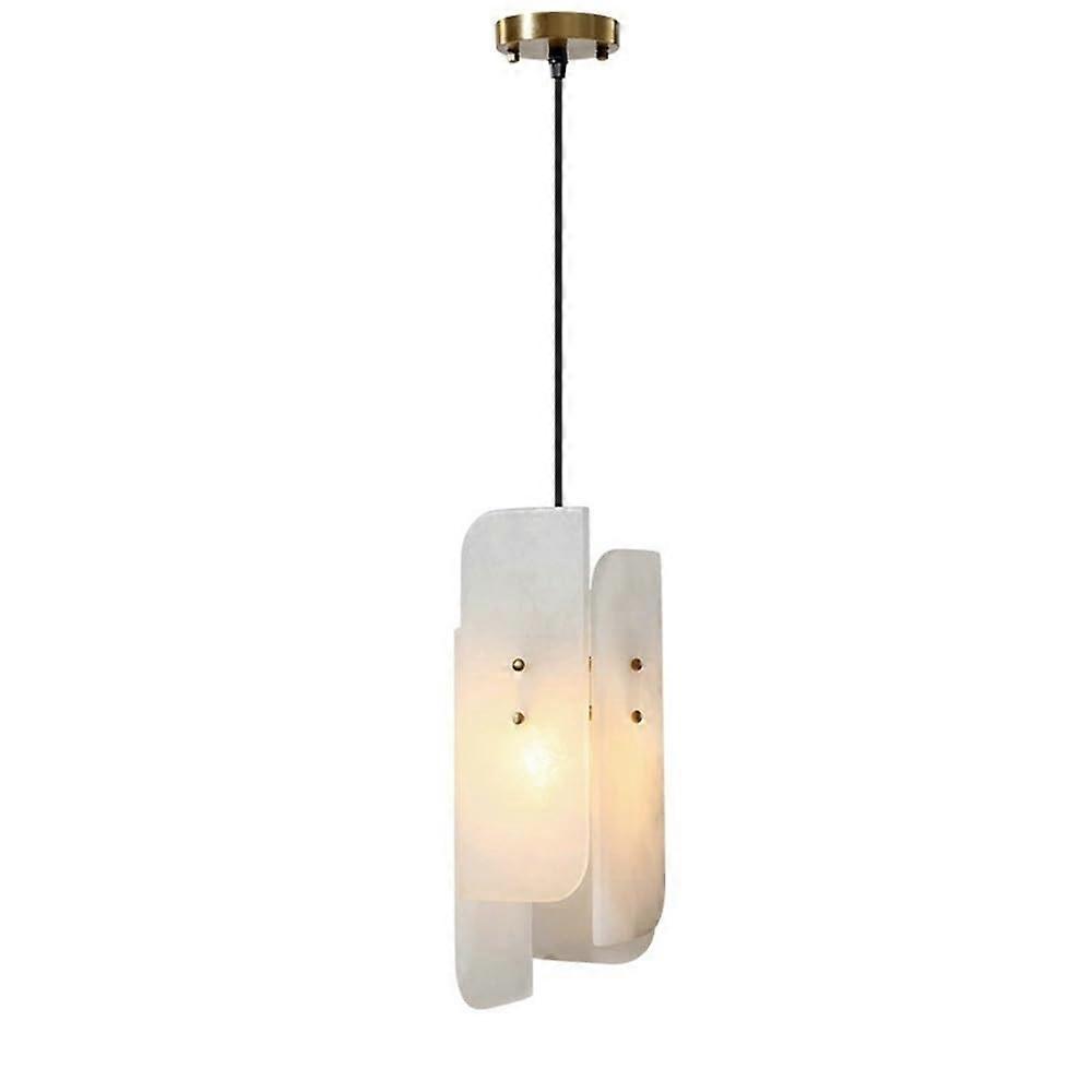 Alabaster Pendant Light with Handcarved Marble Shade, Adjustable Hanging Lamp for Kitchen Island