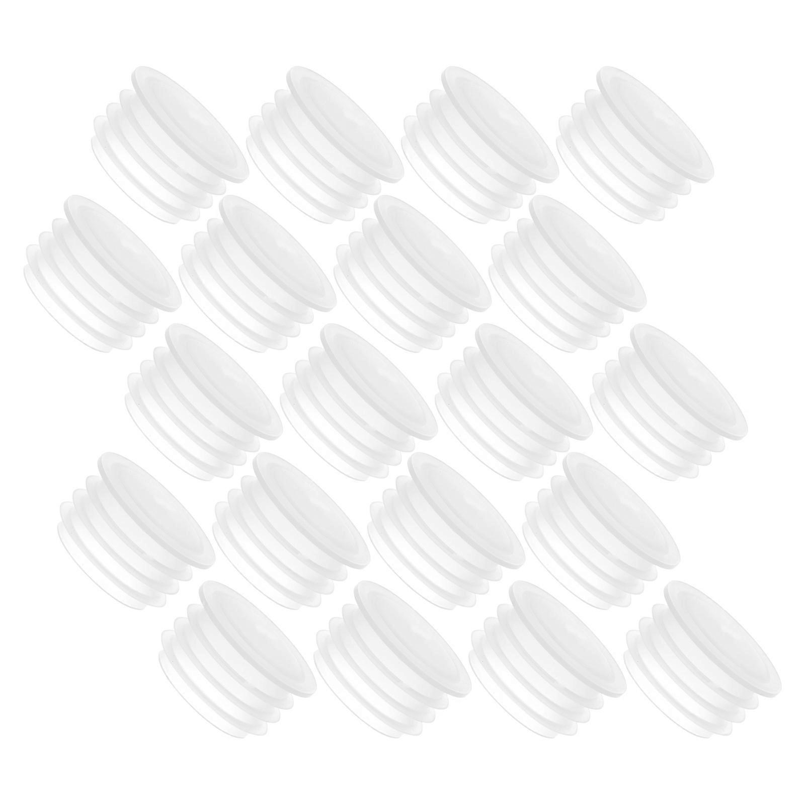 Transparent Plastic Jar Caps for Cosmetic Use Threaded Design 100Pcs