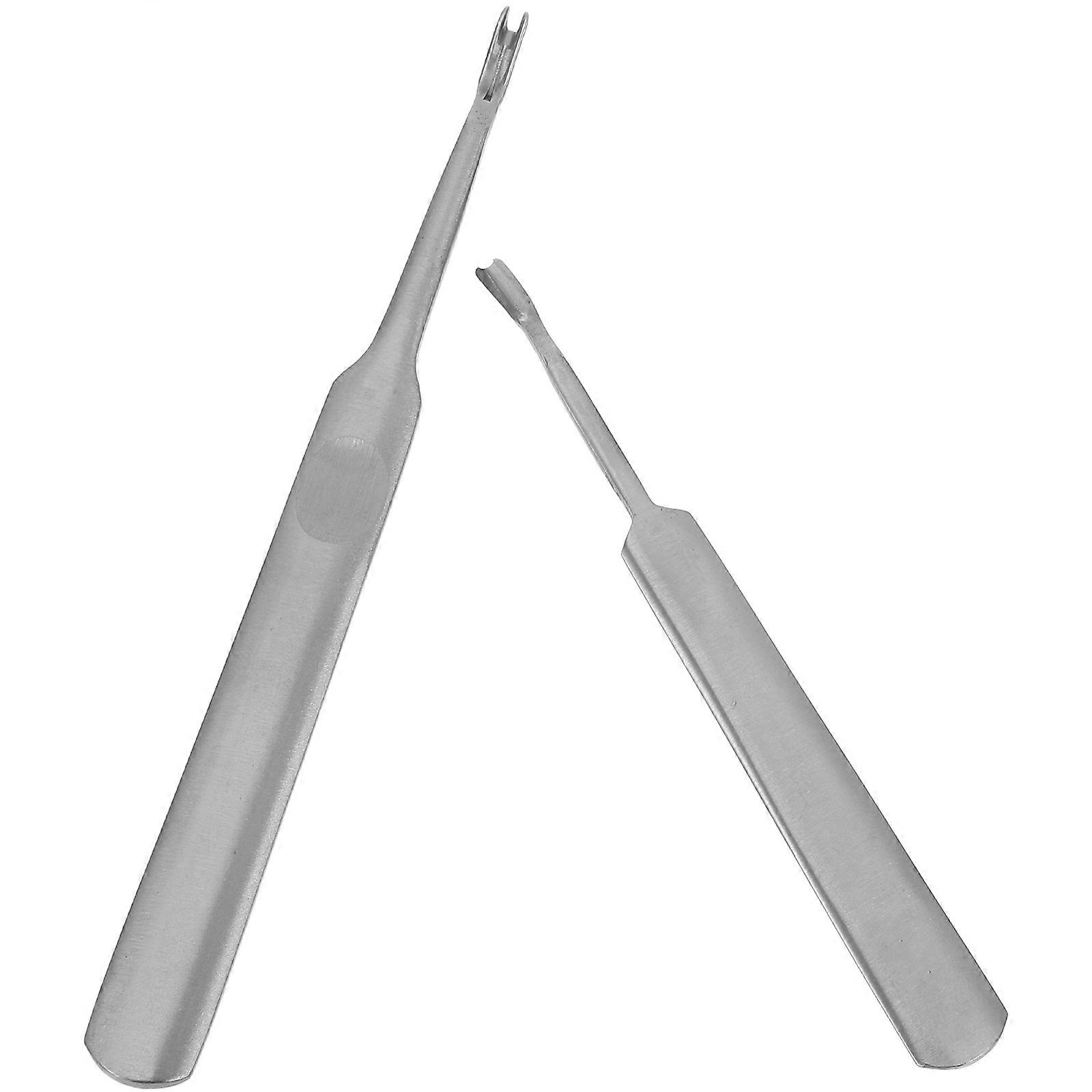 Beveler Tool Hand Working Groover 2Pcs Stainless Steel Silver