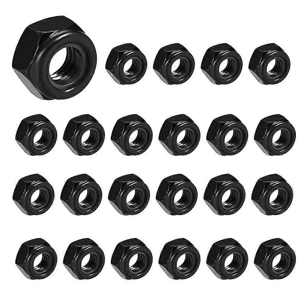 50Pcs Carbon Steel Self-Locking Hexagon Nut Nylon Insert Nut - M5