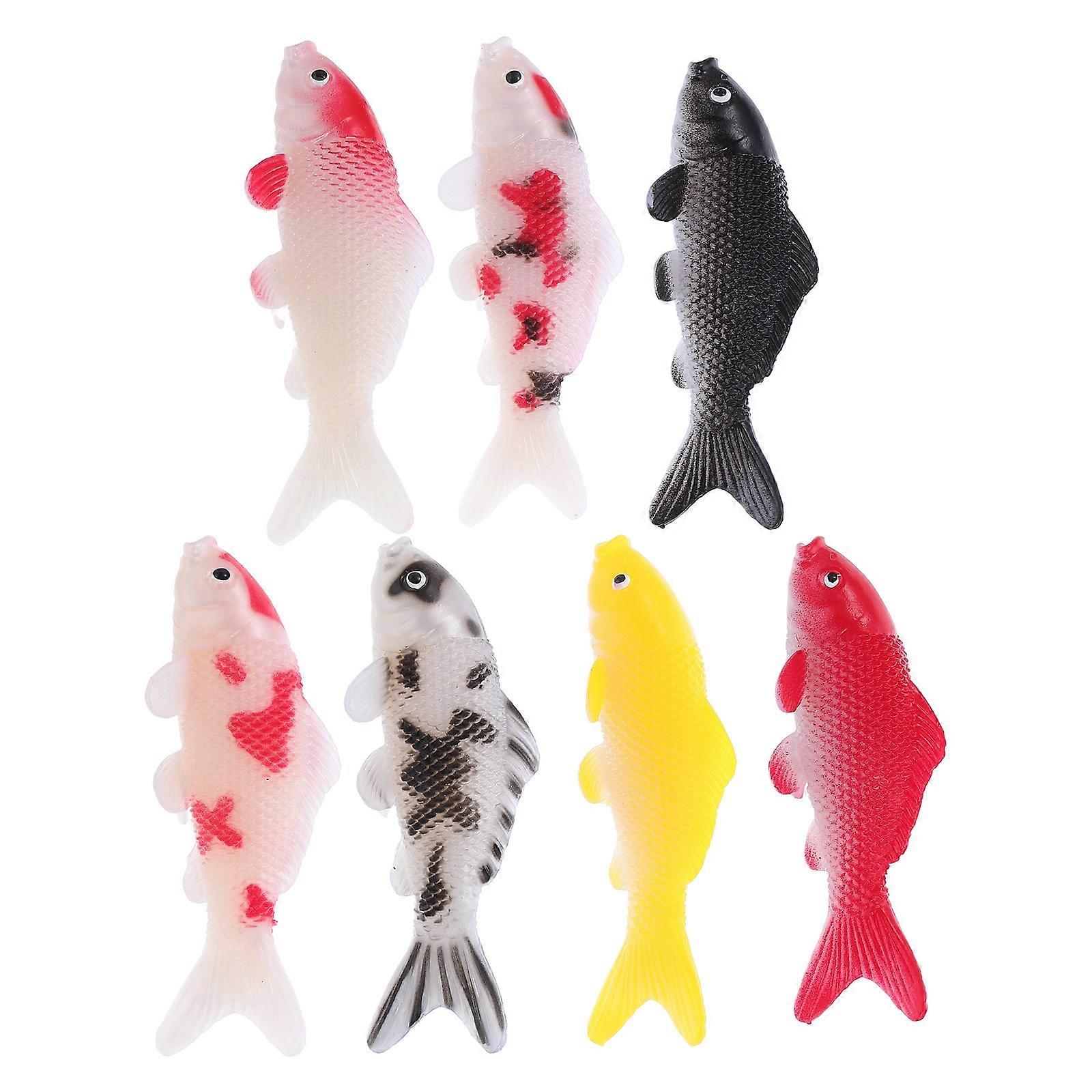 Artificial Koi Fish Figurines for Aquarium Floating Decoration 7Pcs PVC