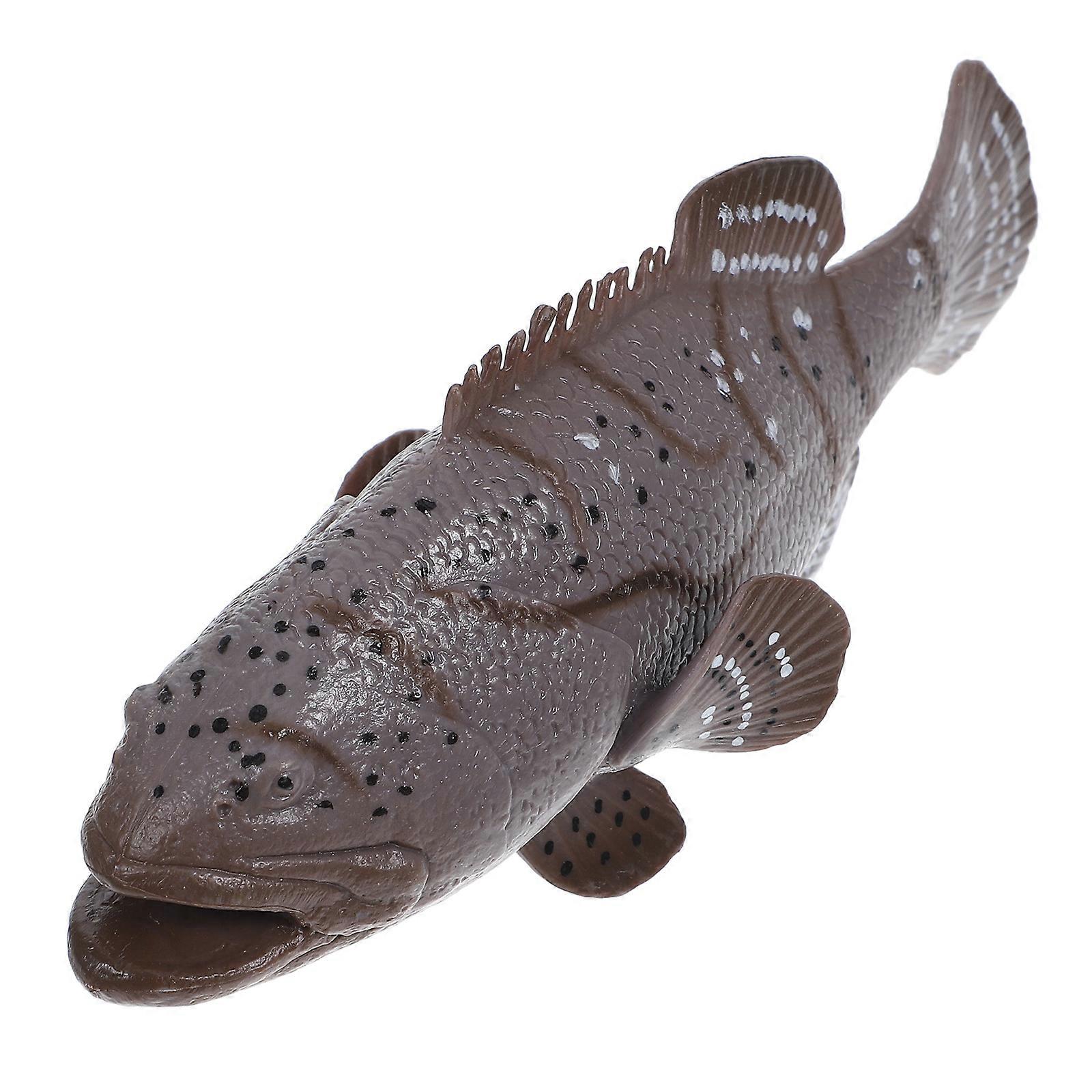 Simulation Fish Figurine Grouper for Decoration Plastic Light Brown Figurine