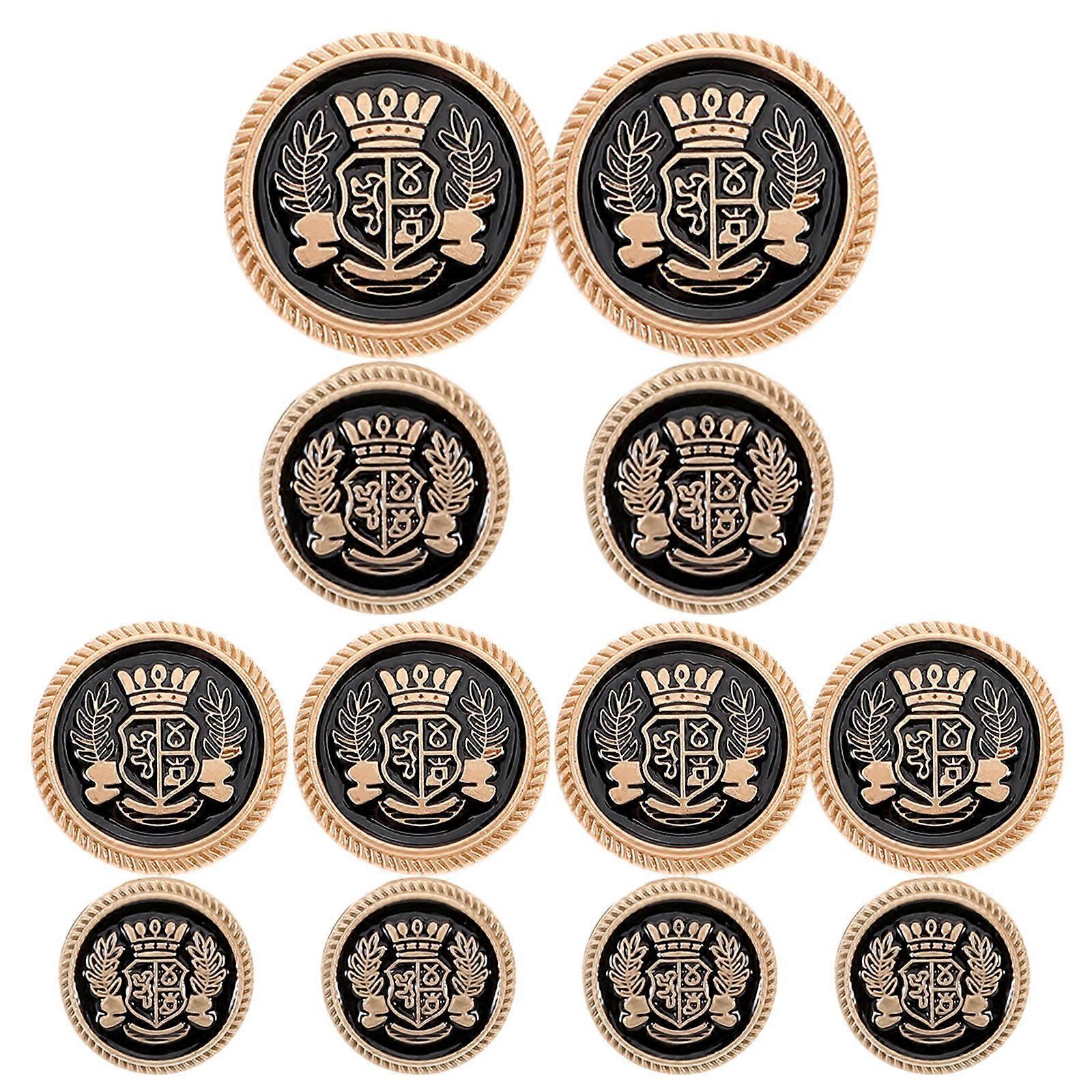 14Pcs British Crown Button Metal Buttons for DIY Handmade Sewing Projects