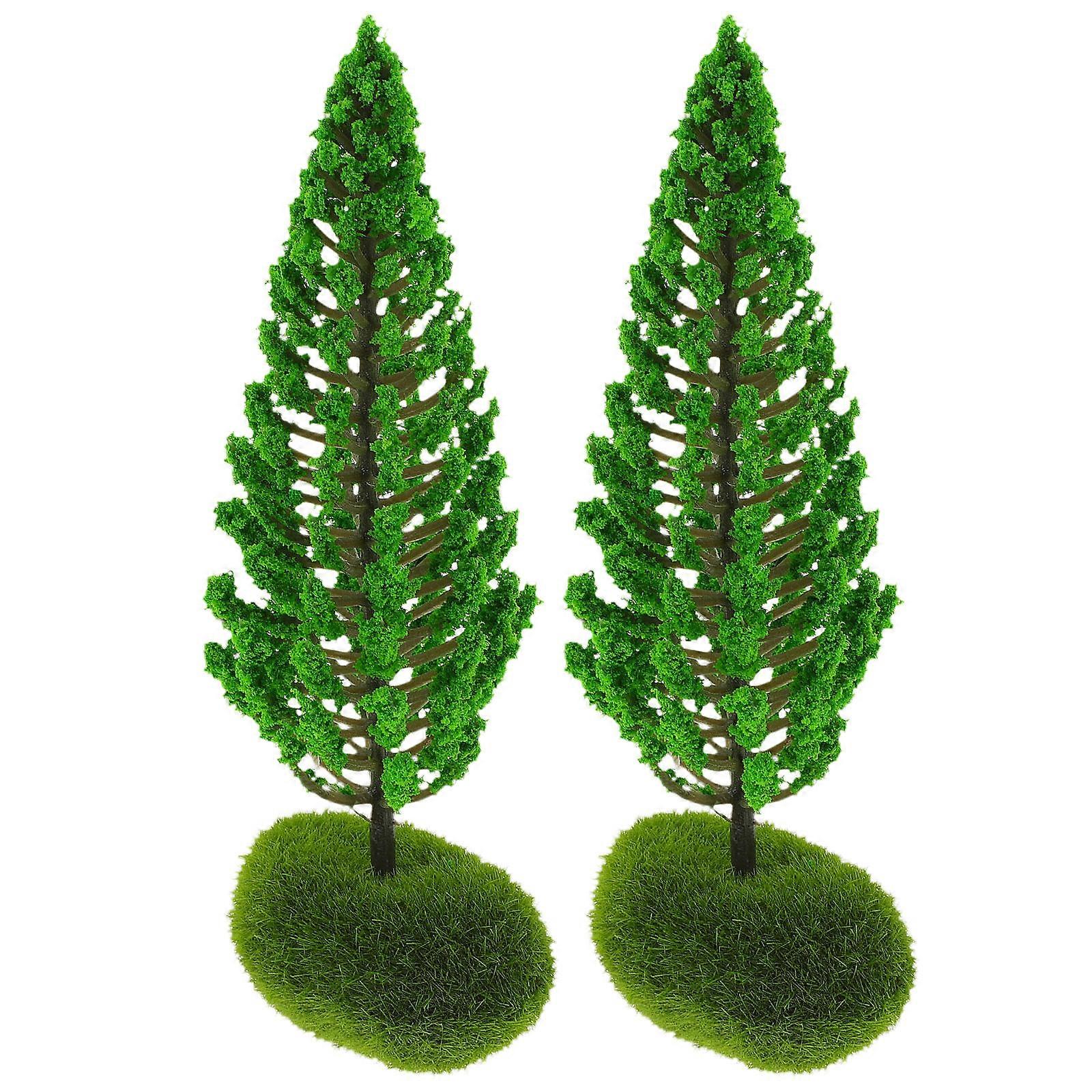 Green Plastic Miniature Diorama Trees for Decoration 4Pcs Model Set