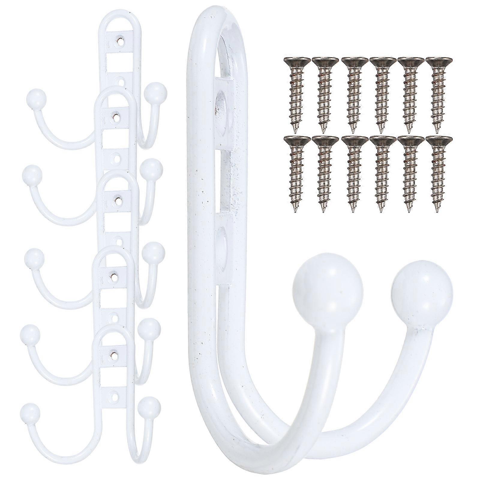 Wall Hook Vintage Iron Hanging Hooks for Home Use 30Pcs Set White