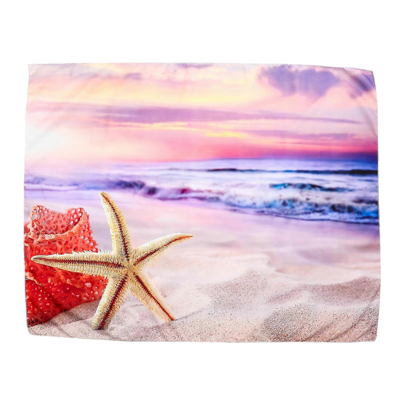 Beach Ocean Tapestry Wall Hanging Background for Bedroom Decor Multi Polyester Fiber 1Pcs