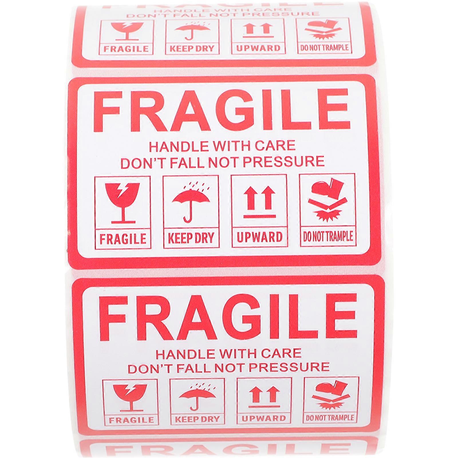 Packing Warning Stickers Self-Adhesive Fragile Stickers 2 Rolls