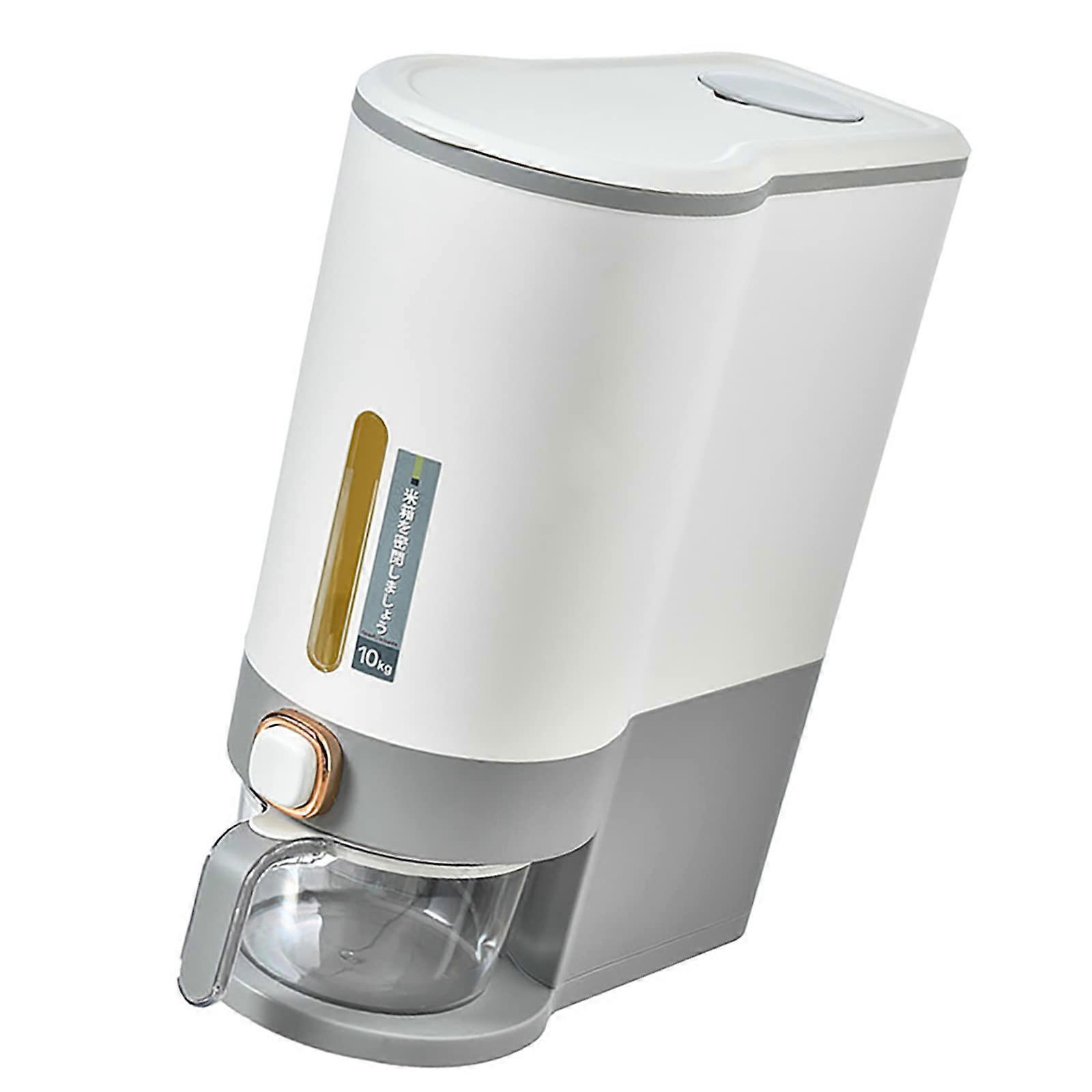 Double Cereal Dispenser with Airtight Seal for Kitchen, Dual Container Dry Food Storage