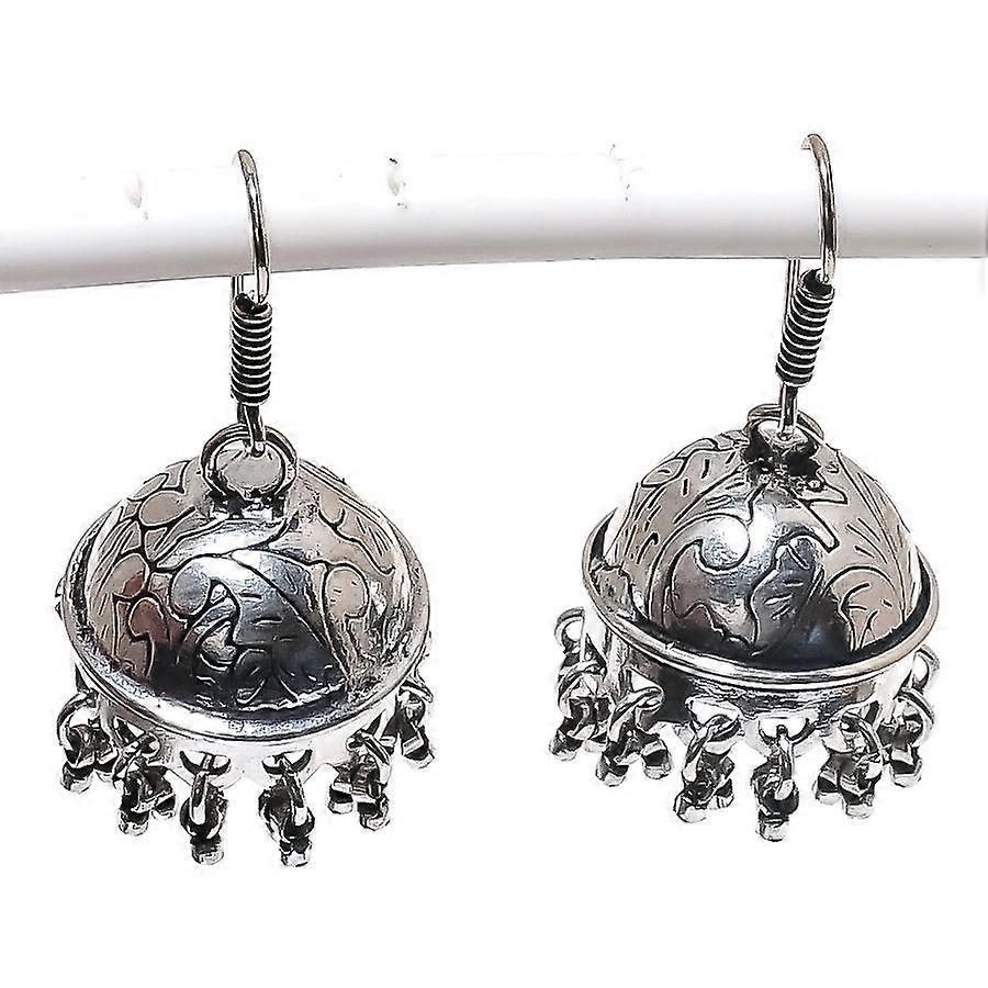 Vintage Look Gemstone 925 Sterling Silver Earring 1.77"