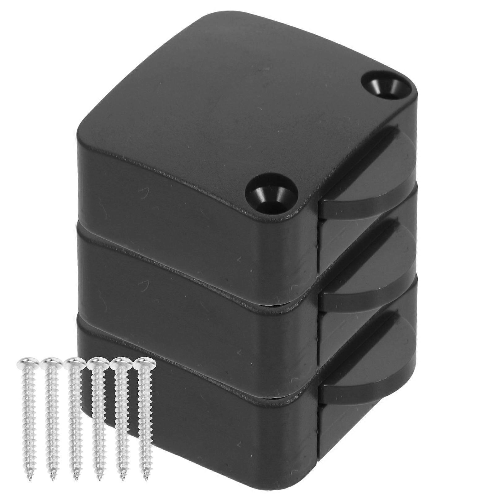 Electrical Door Touch Lamp with Rope Buckle for Cabinet and Wardrobe Light Control Black 12V 3pcs