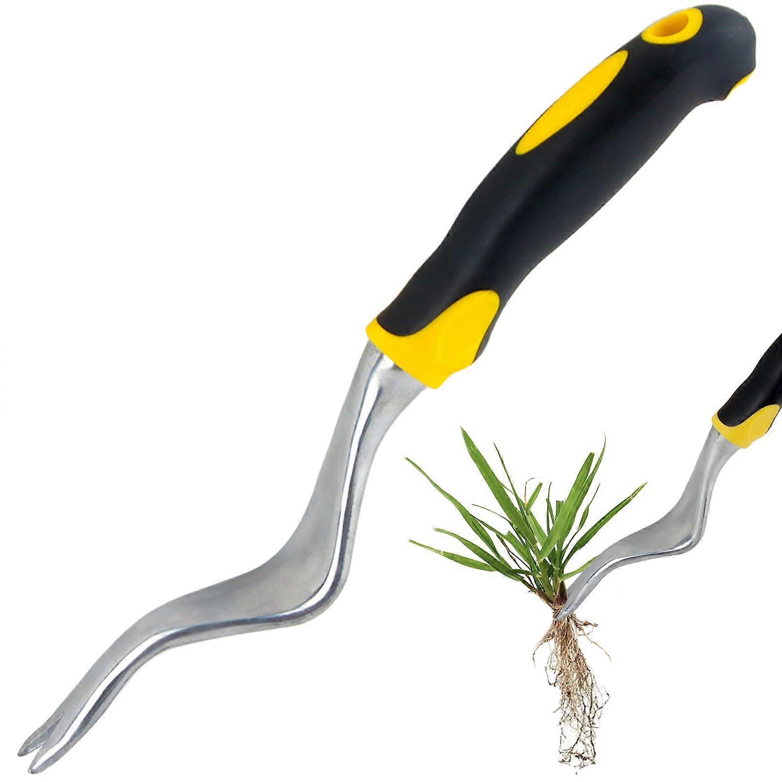 Garden Weeder with Deep Root Removal, Ergonomic Hand Tool for Dandelion and Lawn Weed Pulling