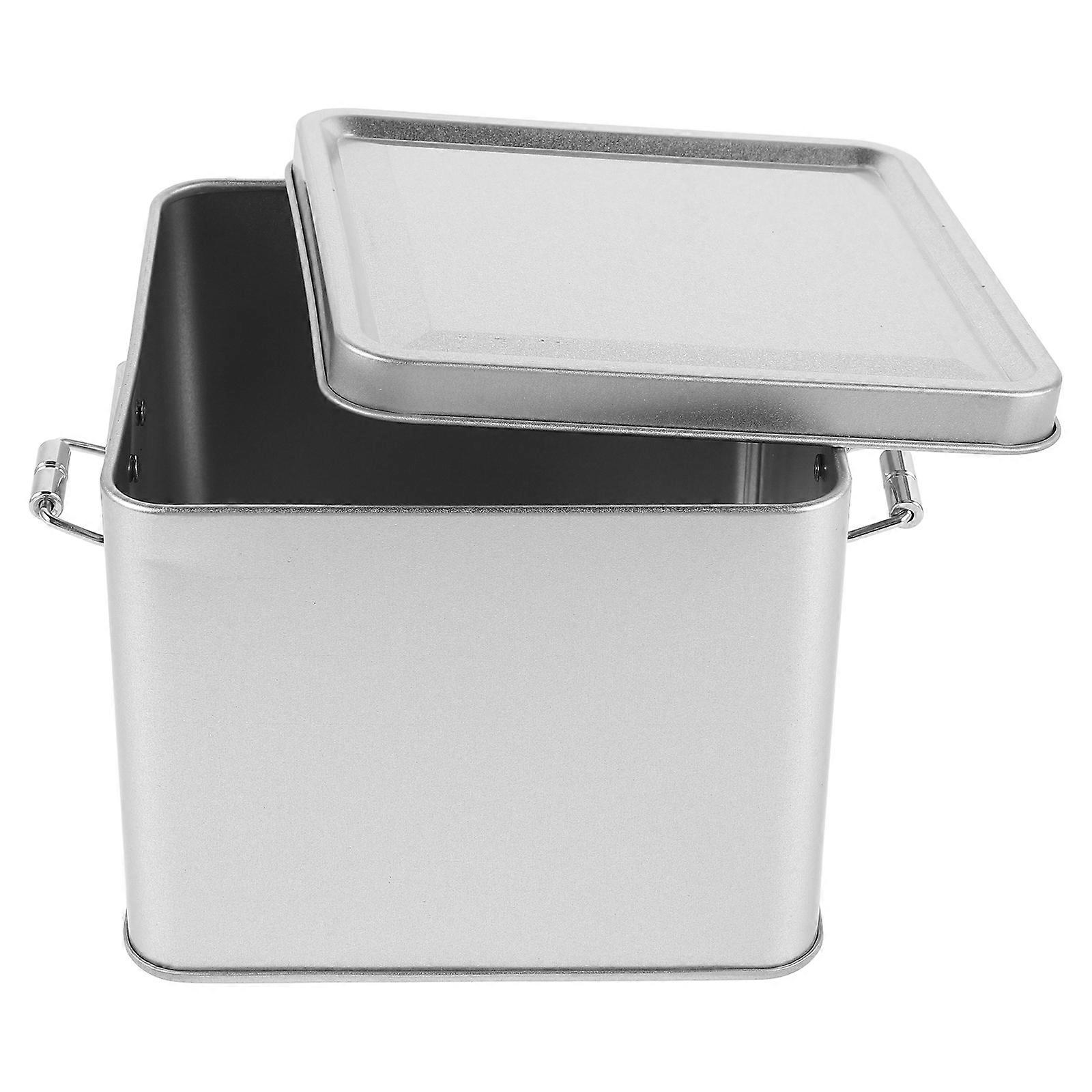 Silver Tinplate Storage Box for Candy Storage with Lid