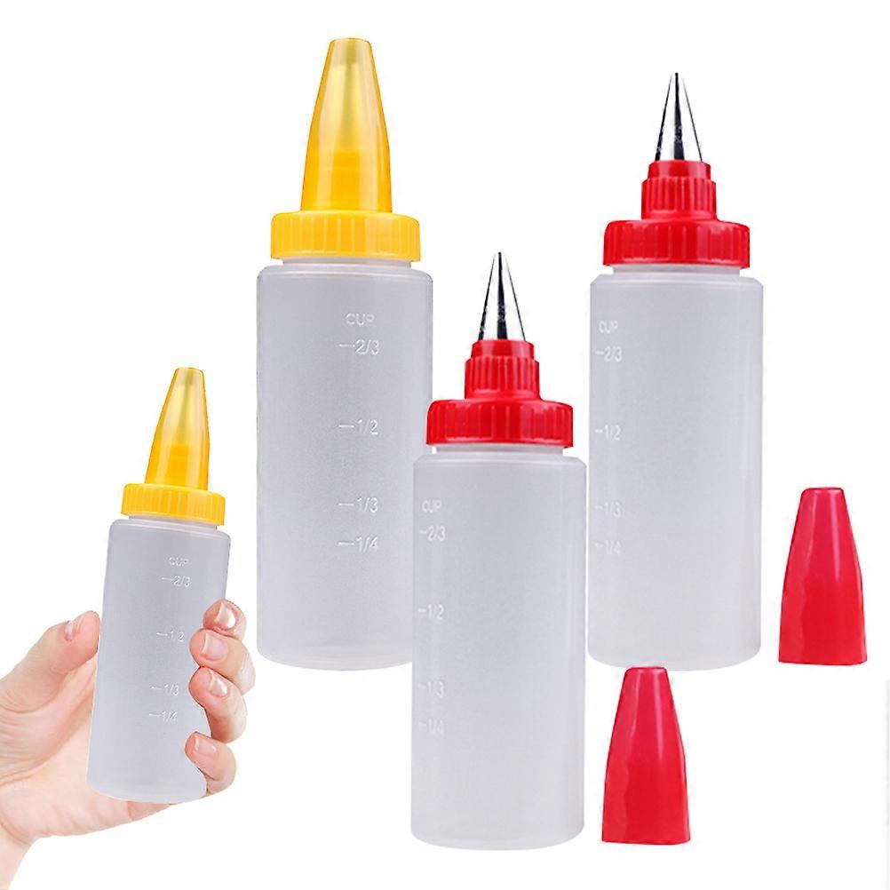 Squeeze Bottle For Baking Plastic Frosting Decorator Cylindrical Shape Ergonomically Designed 4Pcs