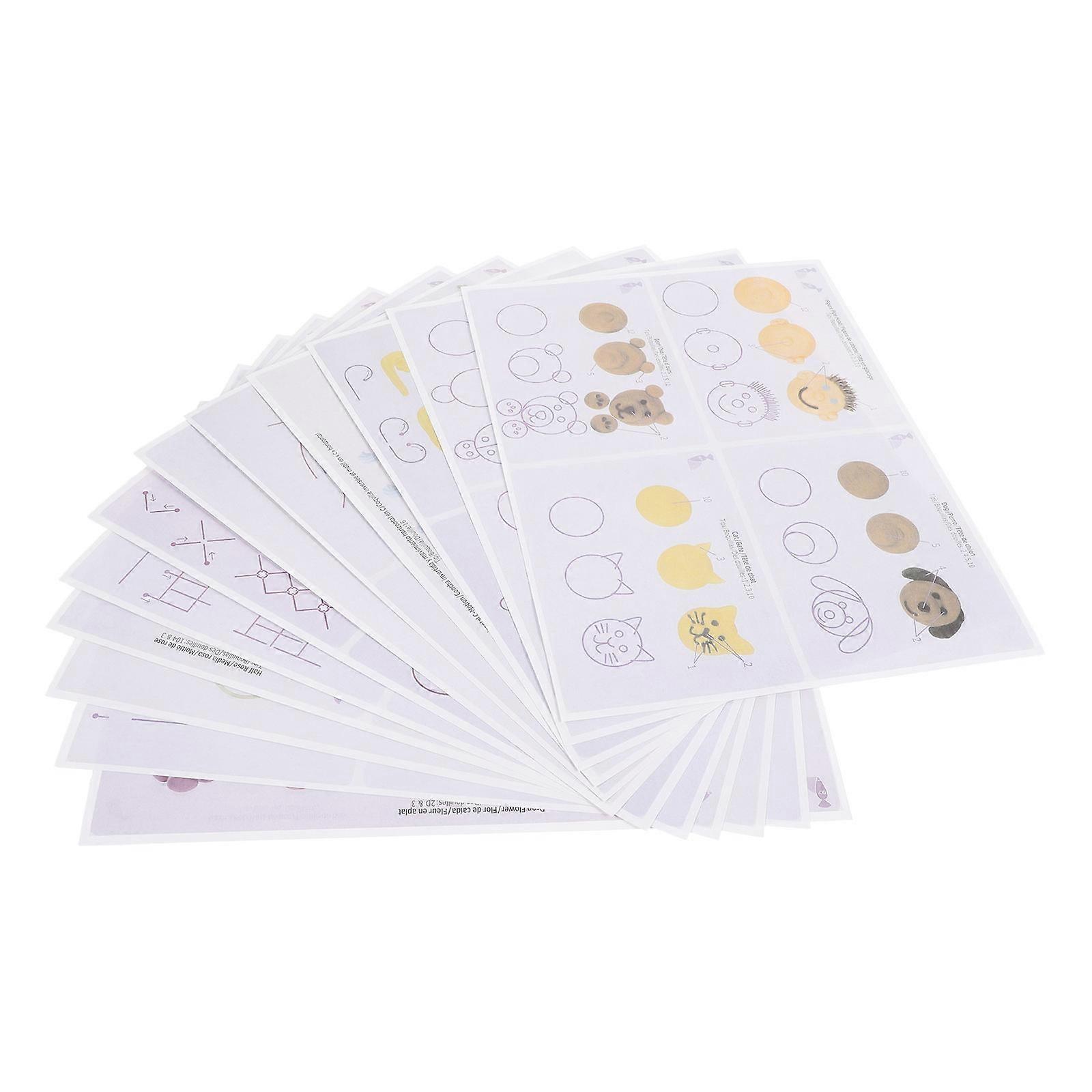 Assorted Color Paper Piping Drawings for Pastry Decorating 12 Sheets