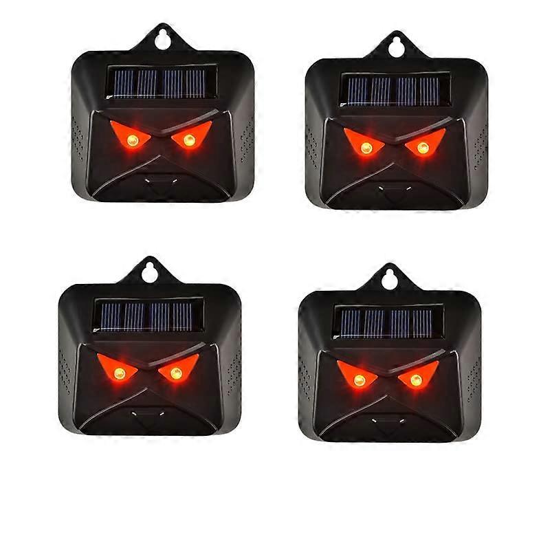 Solar Animal Repeller Outdoor Waterproof Motion Sensor LED Predator Eye Deterrent 4 Pack
