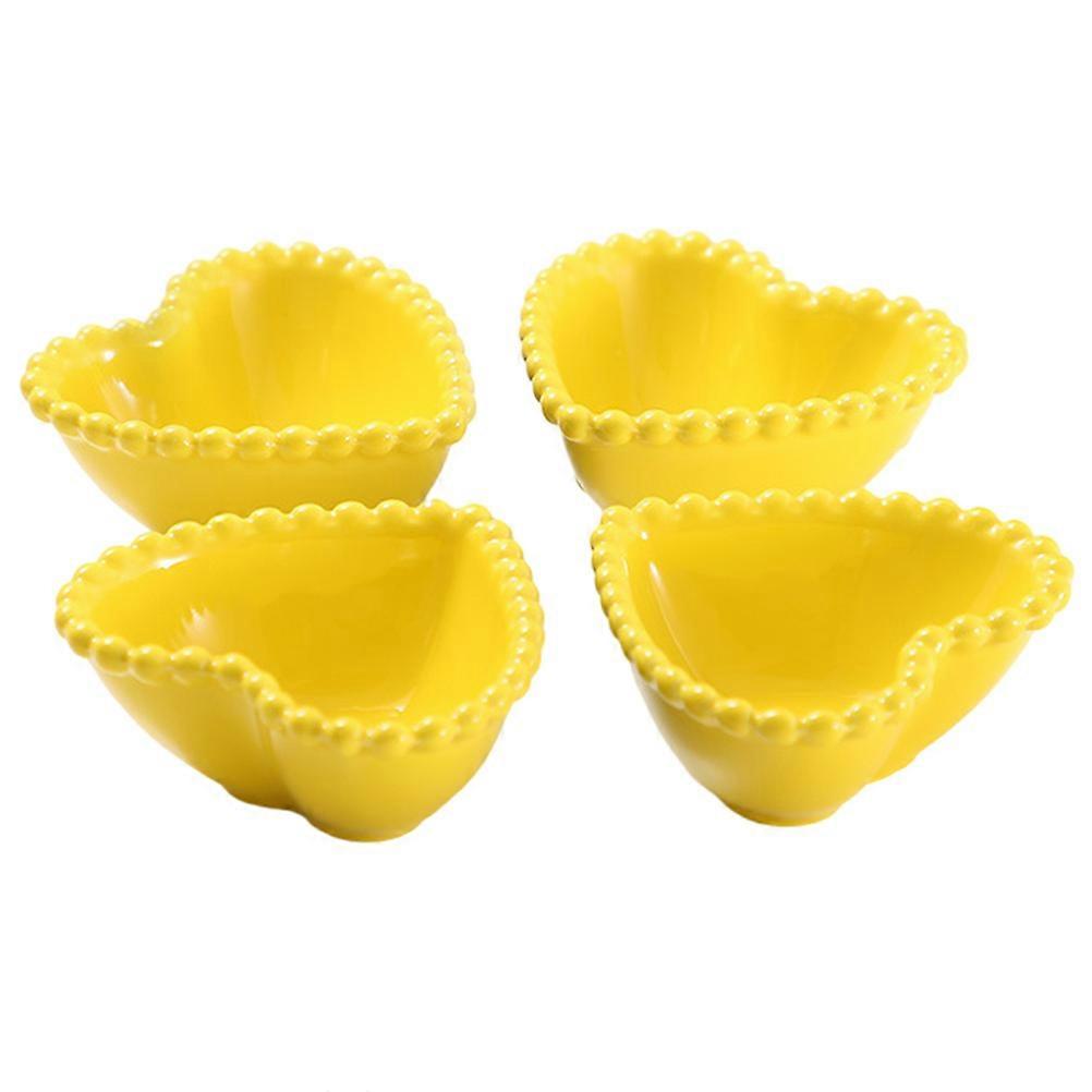 Creative Heart-Shaped Sauce Plates Ceramic Dishes for Home Use 4Pcs Set