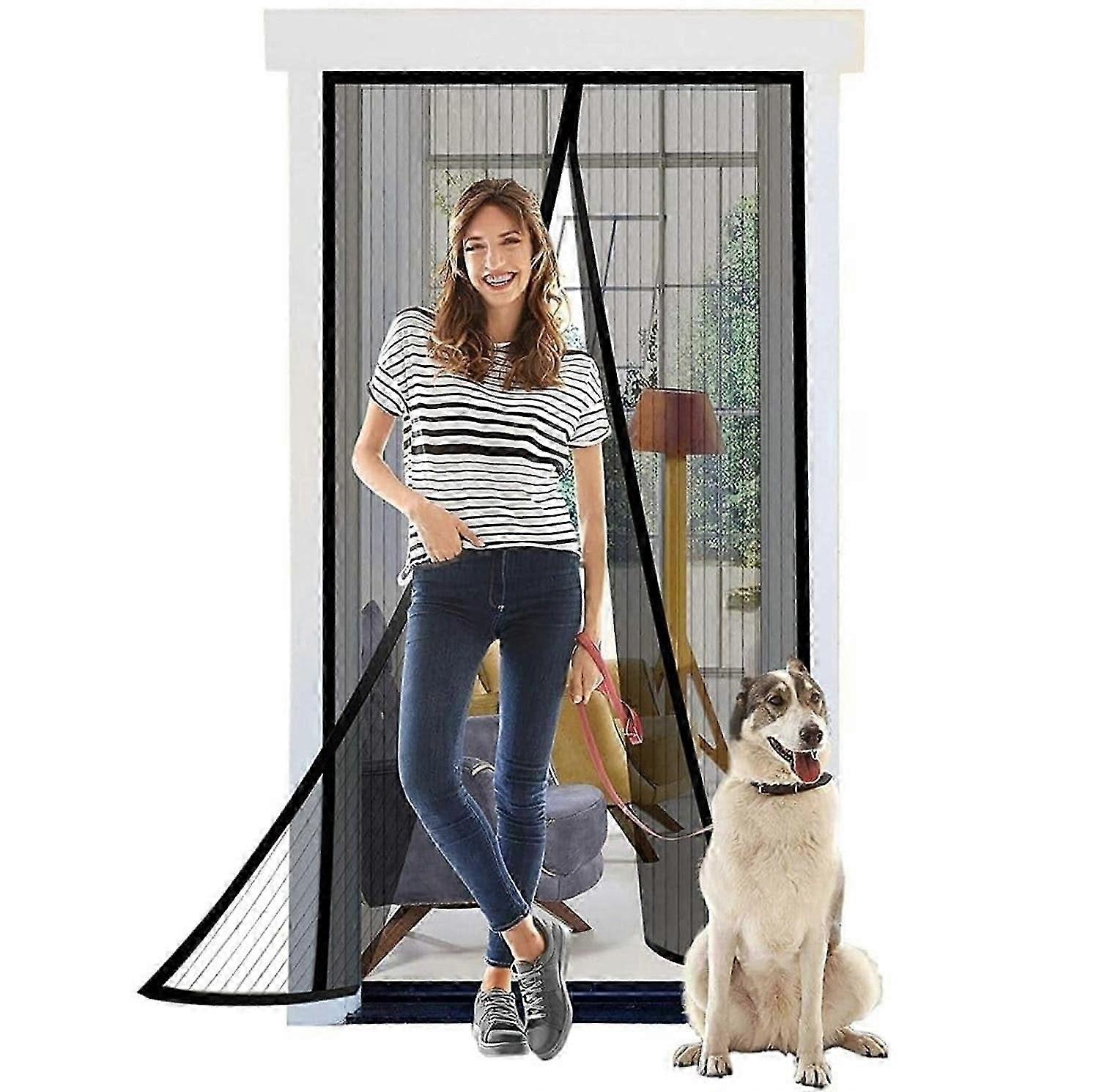 Porta magnética para mosquiteiro 120x210 cm (47x83 polegadas), Branco