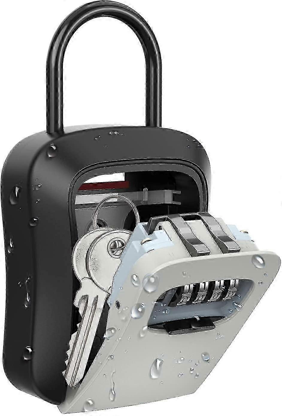 Resettable Combination Key Lock Box, Waterproof Portable Safe for House Keys