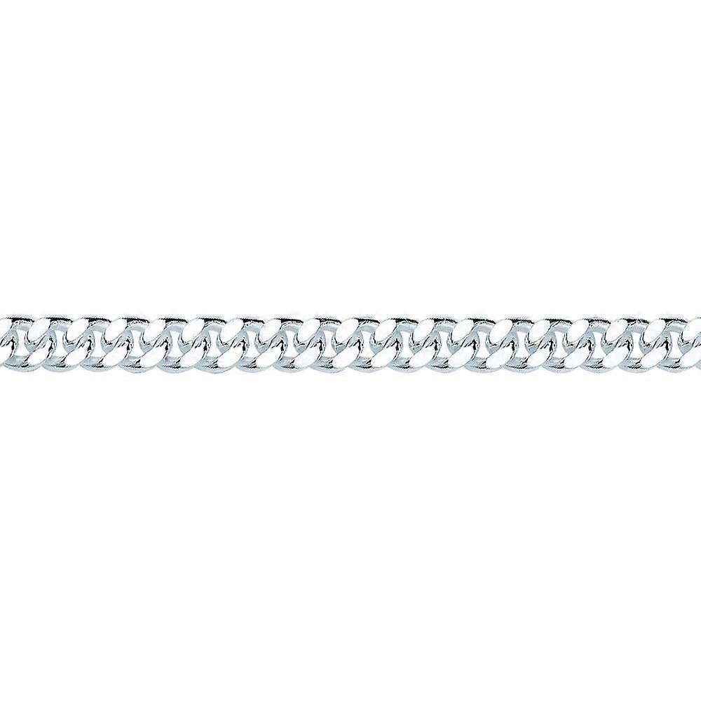 Jewelco London Mens Sterling Silver Diamond-cut Curb Bracelet 7mm