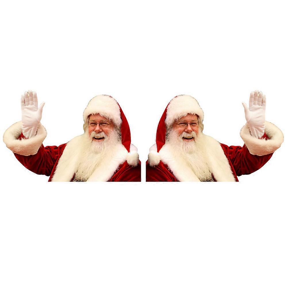 Santa Car Decal Waterproof Car Decorative Sticker 2Pcs Set