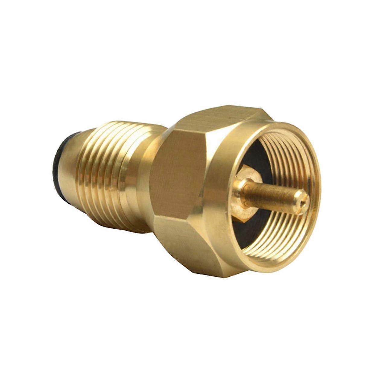 Propane Tank Adapter 2pcs Brass Conversion Fittings with Automatic Pressure Cutoff for Easy Gas Refilling