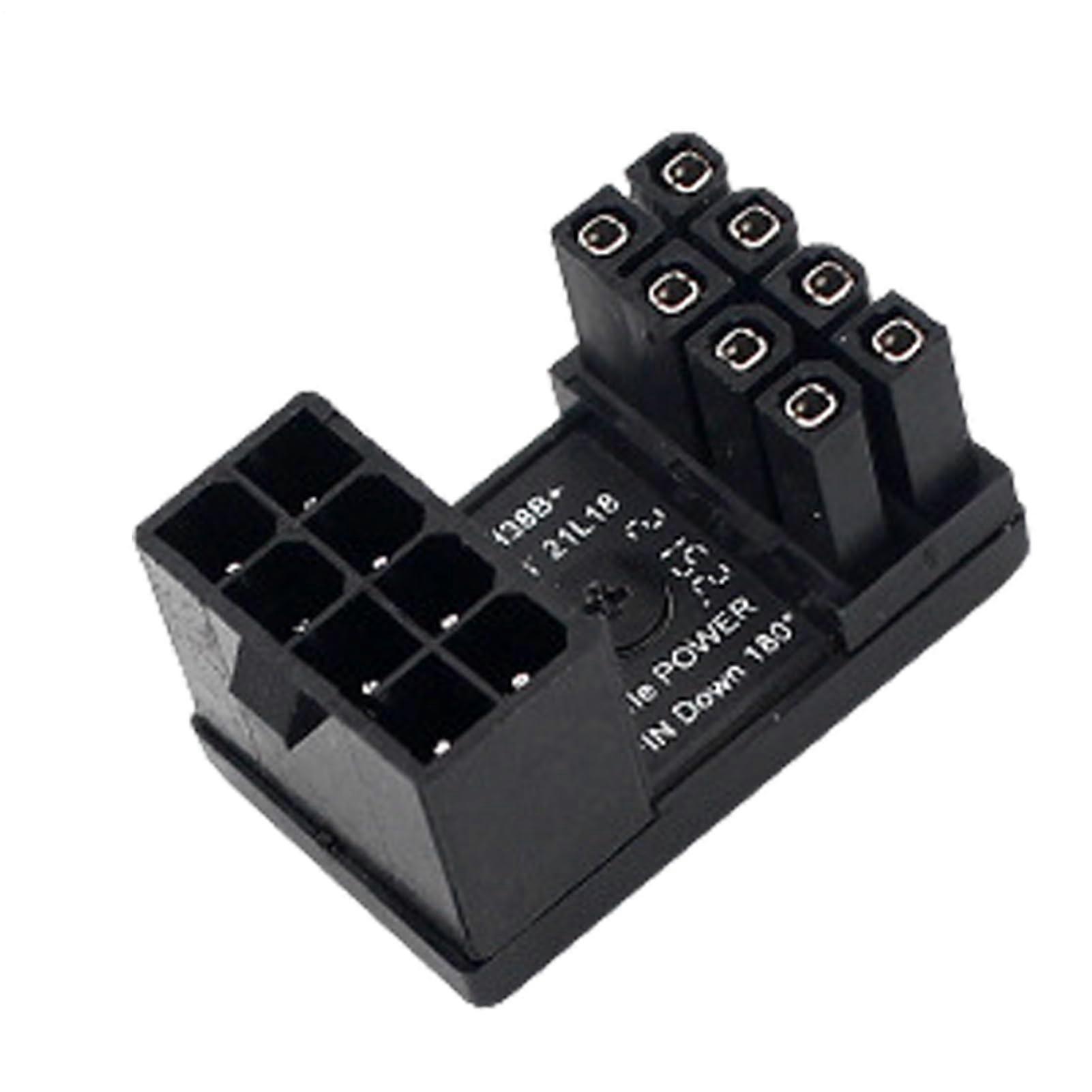 GPU 8 Pin Adapter with 180° Rotation, SpaceSaving Right Angle Graphics Card Power Connector for PC Case
