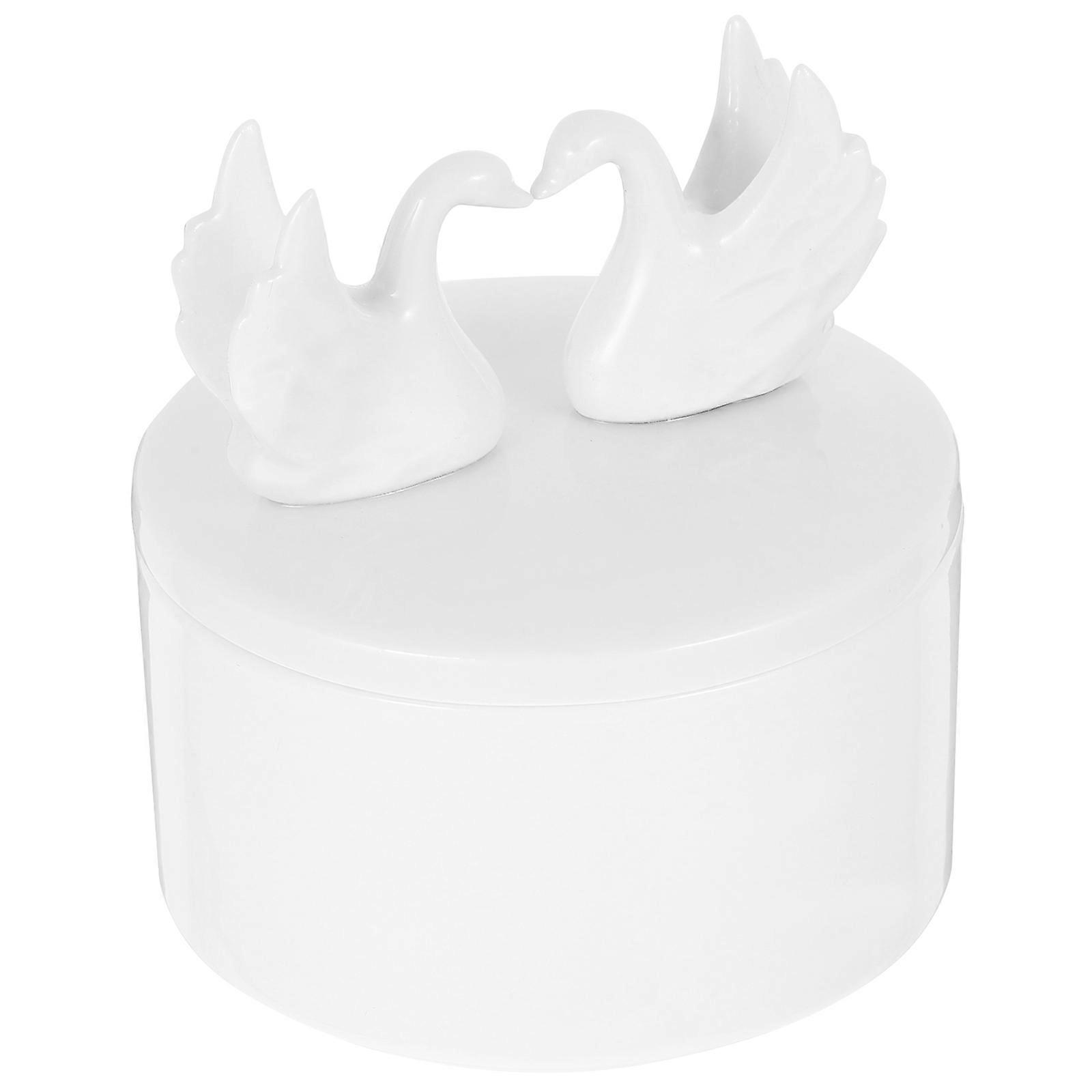 White Ceramic Jewelry Case Ring Holder for Home Use 4Pcs Pack