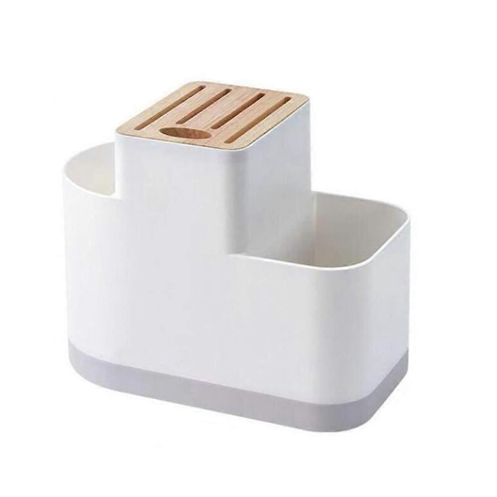 Kitchen Utensil Holder with Ventilated Drainage, 3Section Cutlery Drainer for Spoon Fork Chopsticks