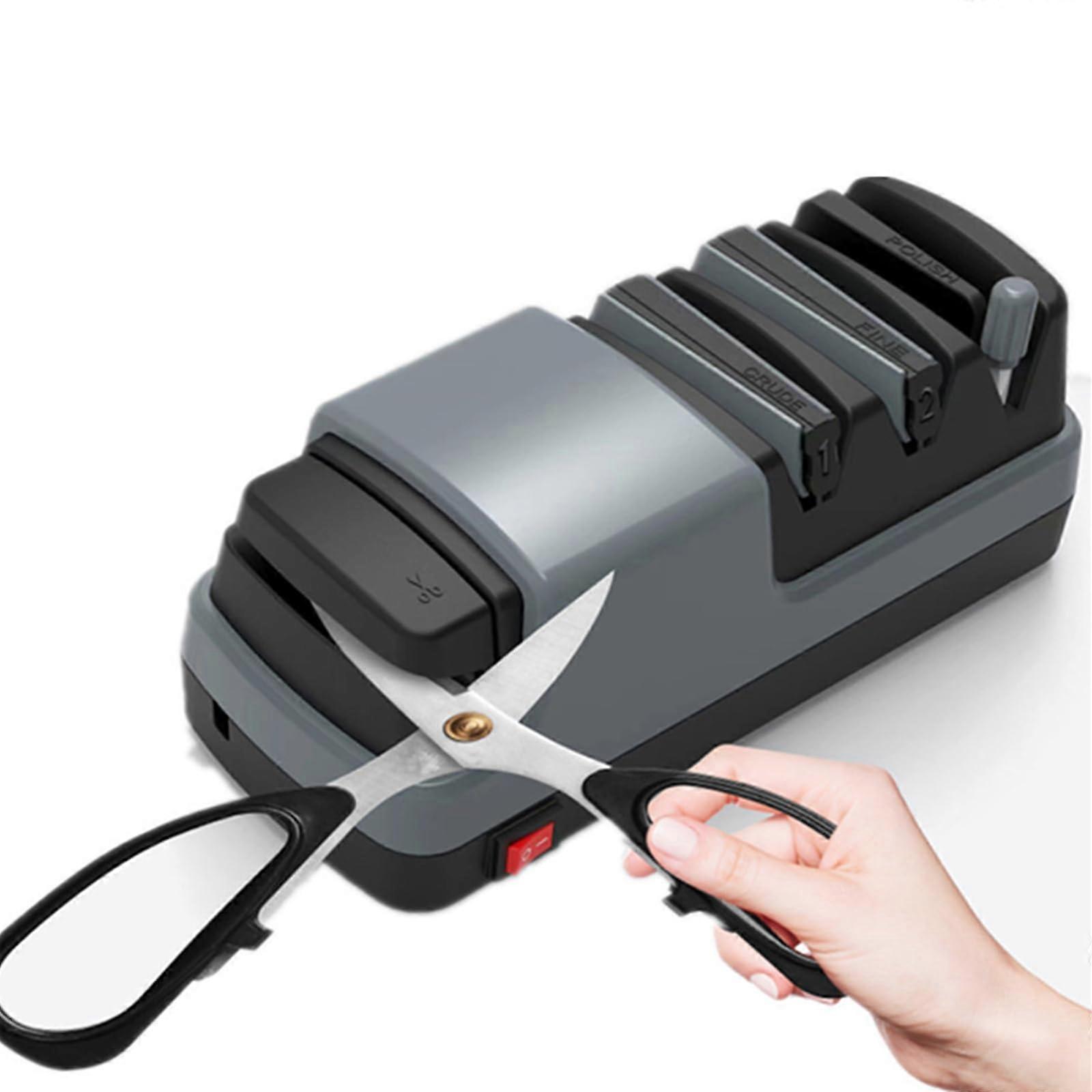 Electric Knife Sharpener 3 Stage Professional Kitchen Sharpener with Scissors Slot and Precision Grinding