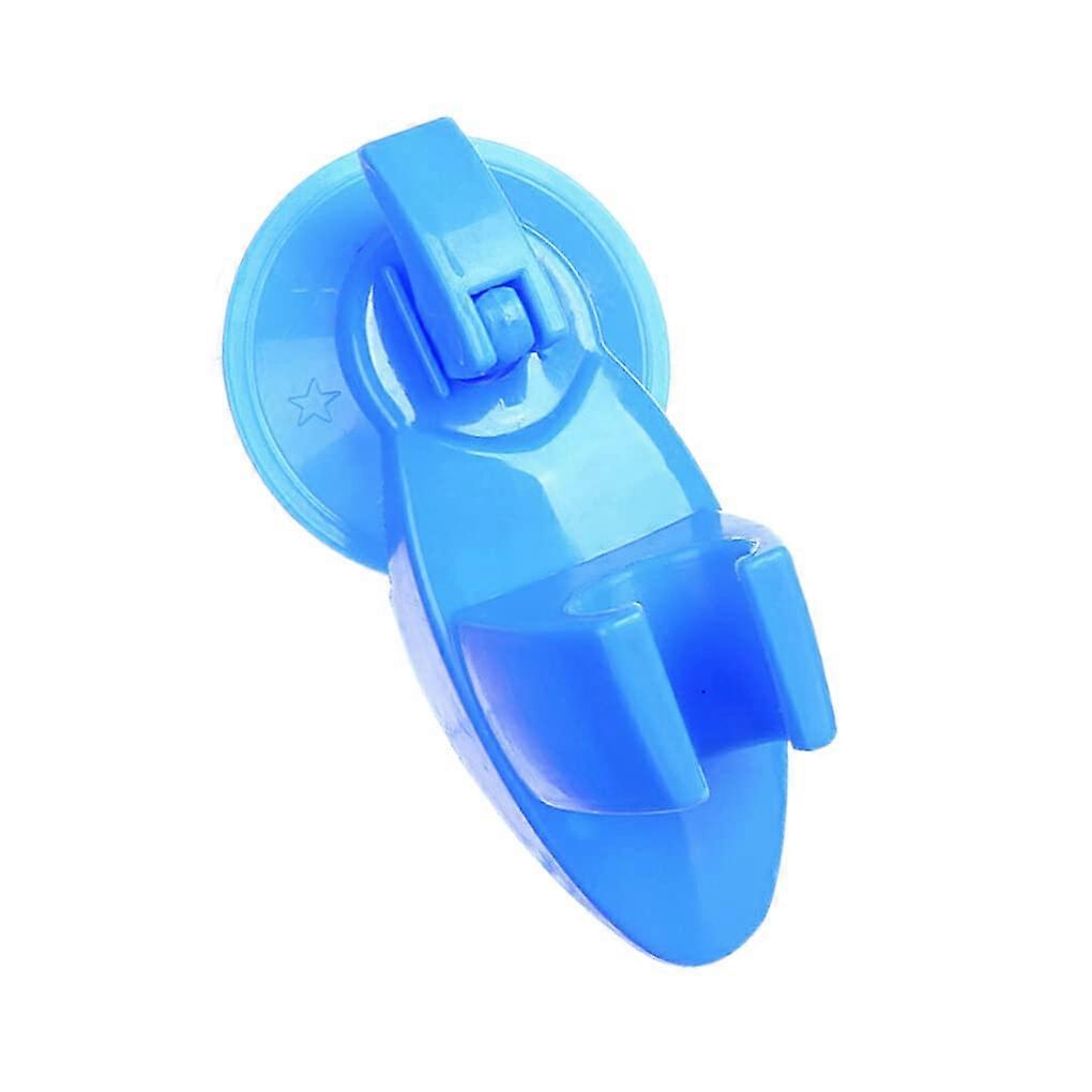 Bathroom Suction Shower Head Holder Punch Adjustable Wall Mounted Bracket with Knob Lock, Blue