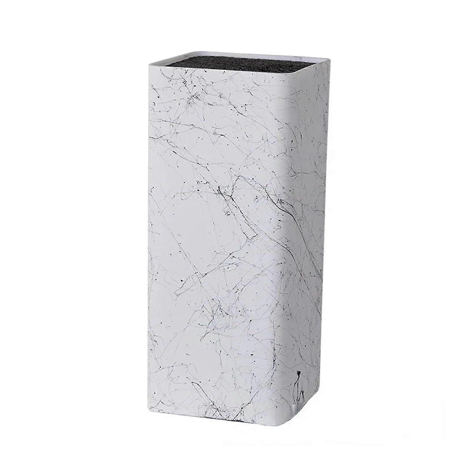 Knife Block Holder with Bristle Blade Protection, Flexible Universal Kitchen Storage Stand White