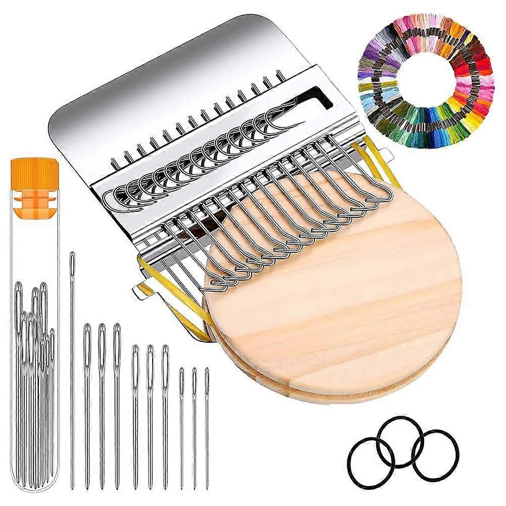 KnitPatch PatchMaker Kit - 100 Colors Embroidery Thread for Mending & Weaving, Complete Sewing Craft Set