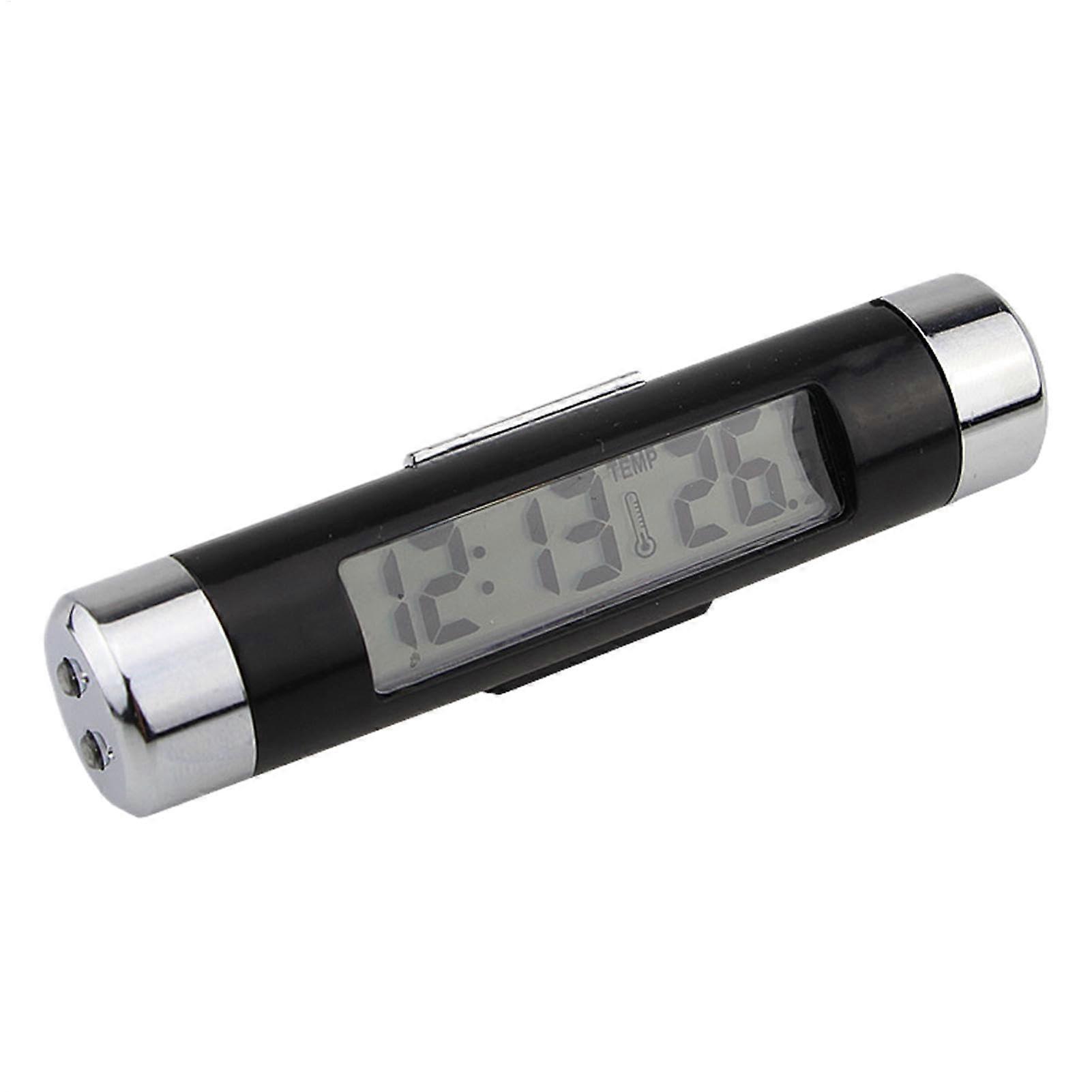 Car Digital Dashboard Clock with Blue Backlight, 2in1 Thermometer for  Precision Timekeeping