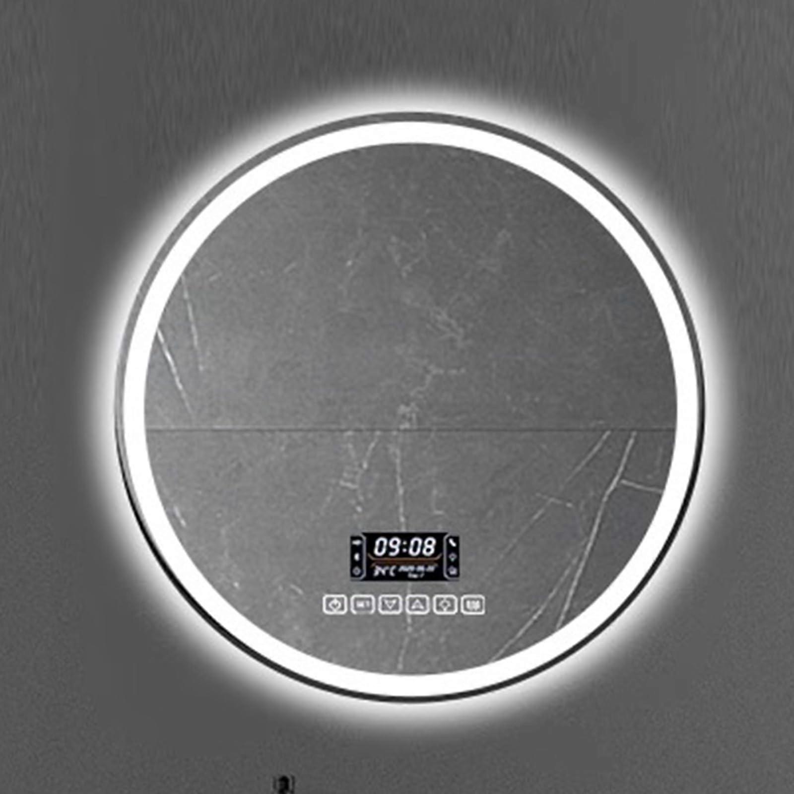 LED Bathroom Mirror 35in Round Backlit Vanity with Touch Control AntiFog and Adjustable Light