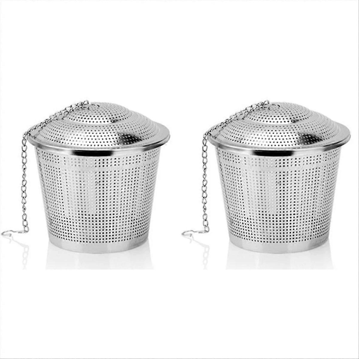 2pcs 304 Stainless Steel Tea Ball Strainer Mesh Infuser Filter