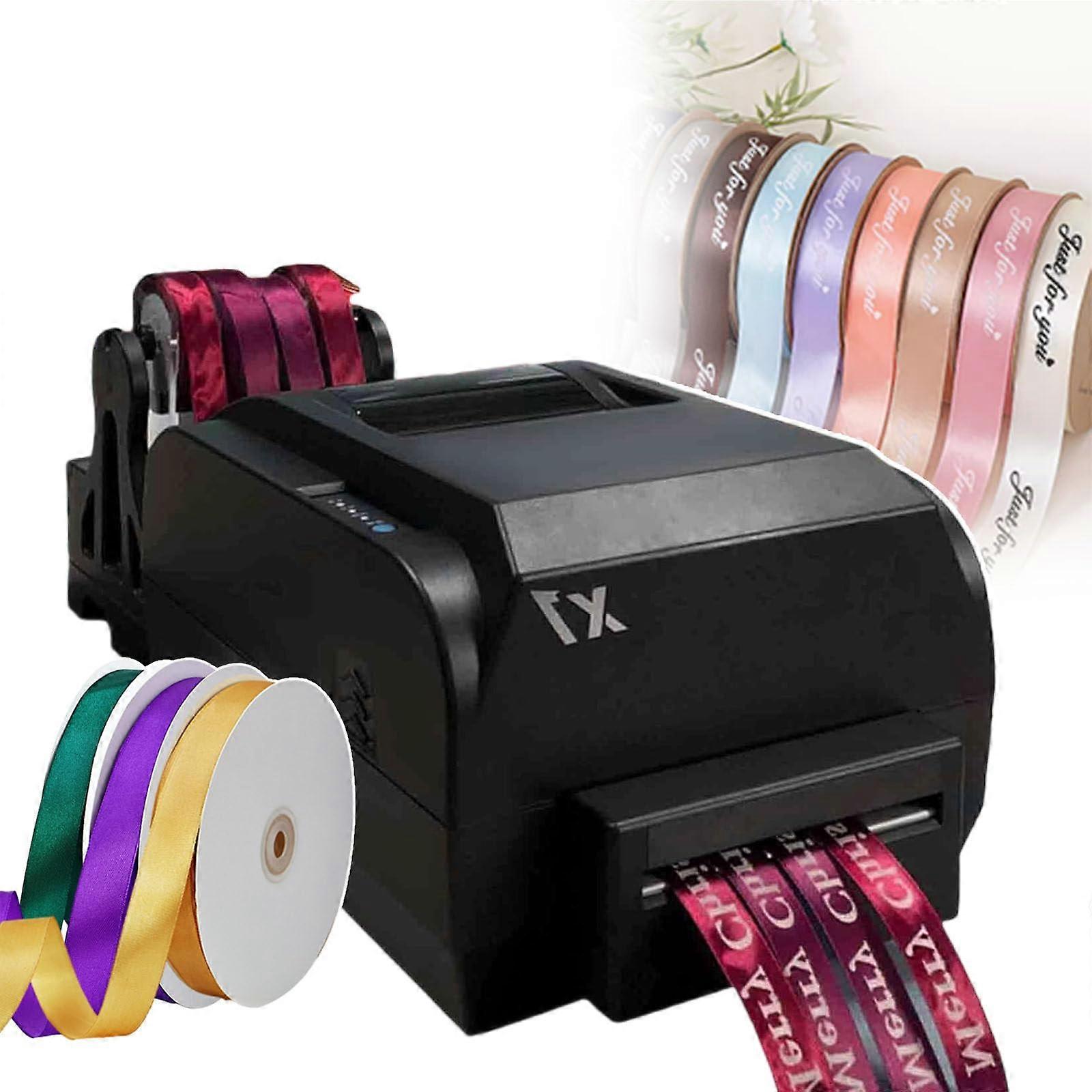 Speed Satin Ribbon Printer, FourRow Thermal Transfer, MultiLanguage, Custom DIY Designs